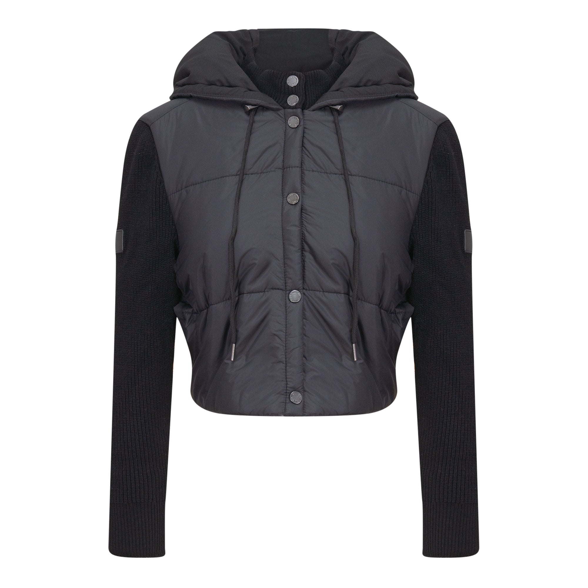 Quilted Sweater Combo Jacket in Black by Juli