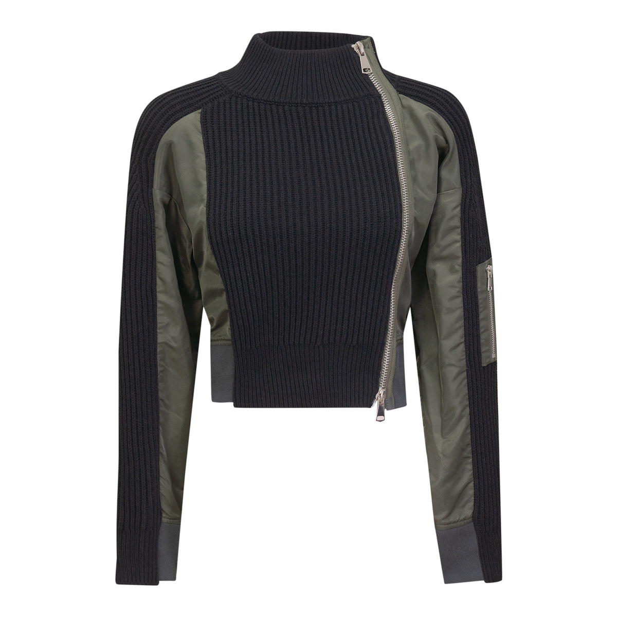 Heavy Knit Sweater Jacket in Black Olive by Versatile