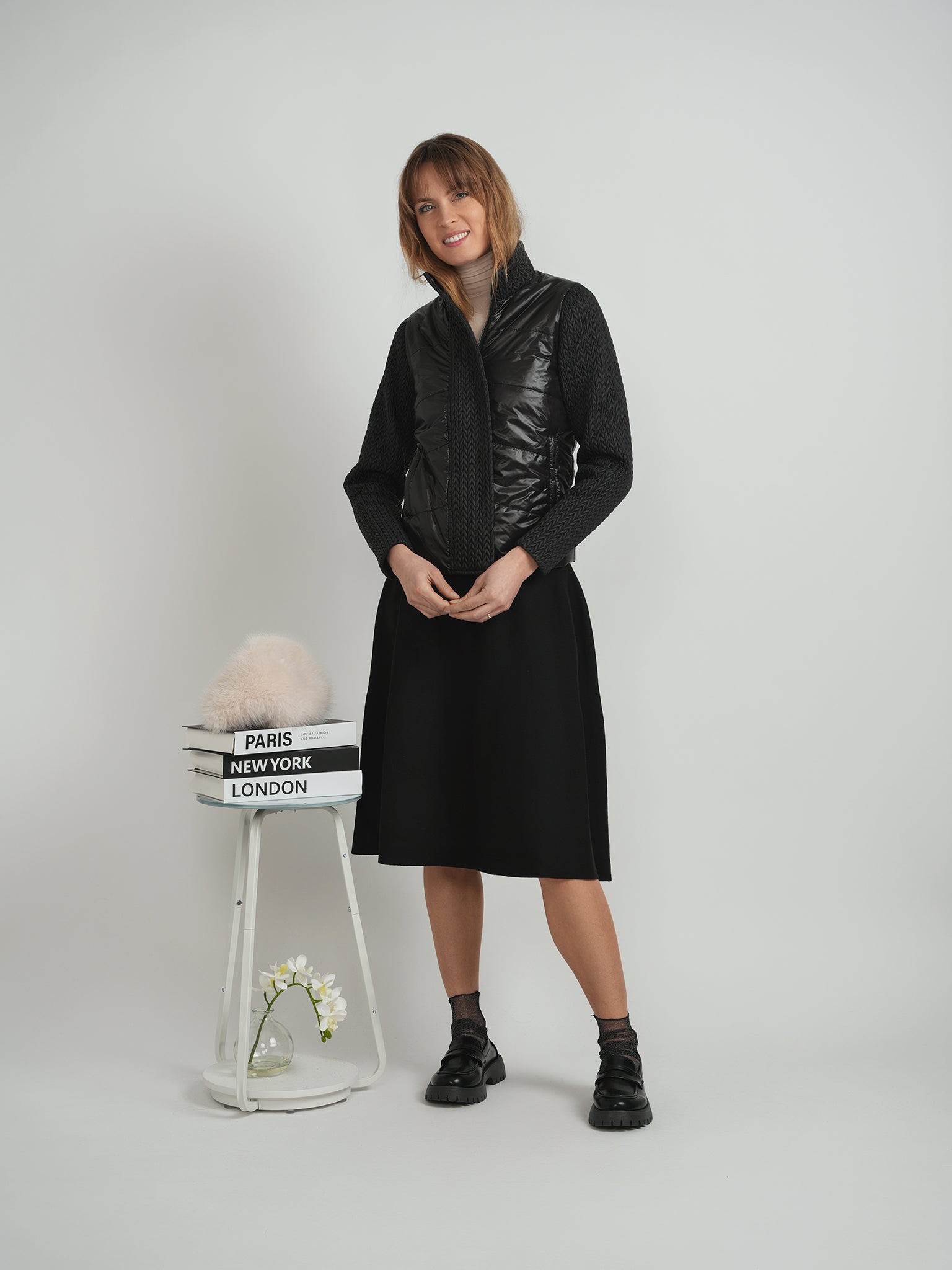 Quilted Braided Bomber Jacket in by MiuMax