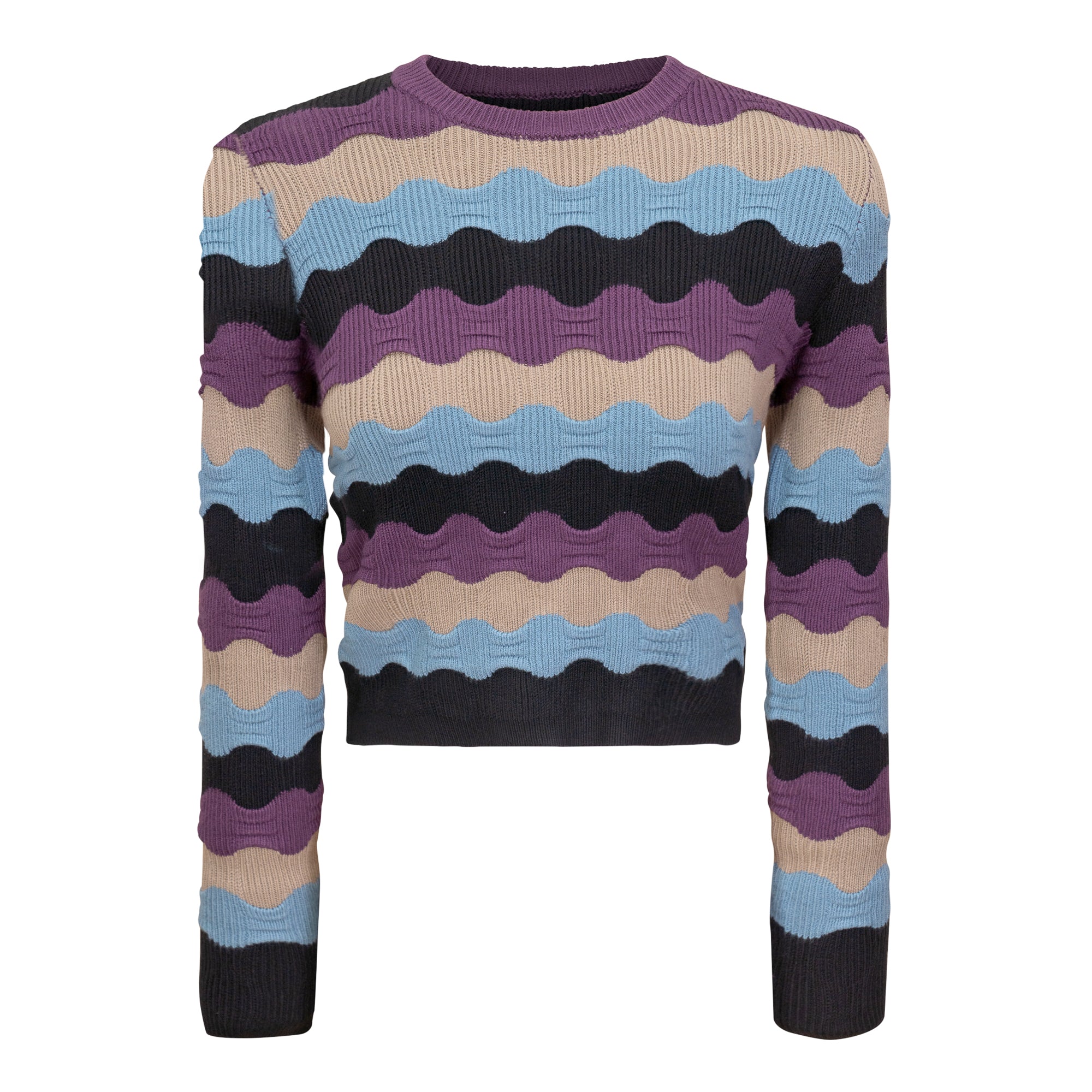 Cropped Textured Knit Top in Multi by Birt UK