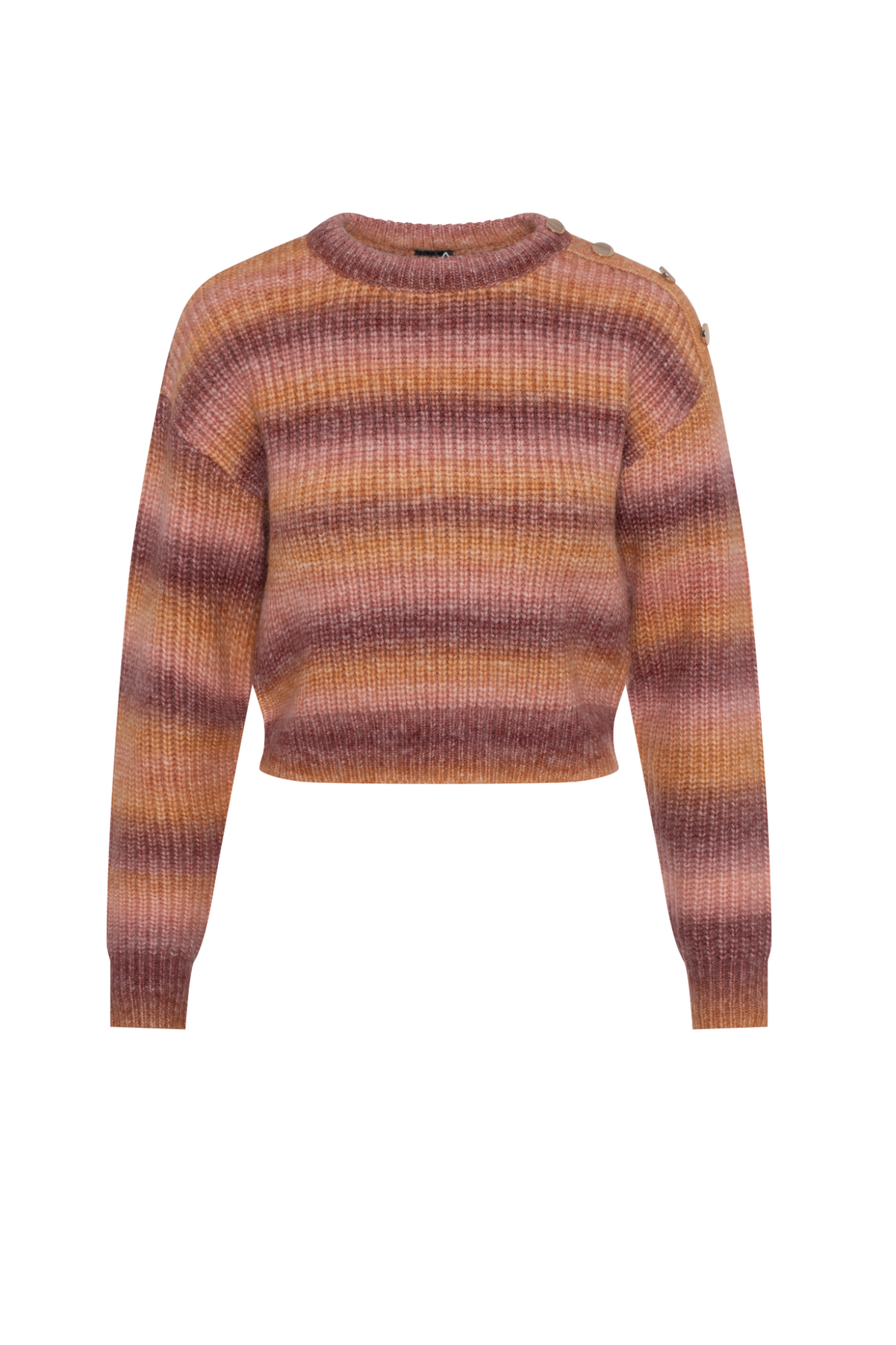 Cropped Melange Knit Sweater in Wine by Spades