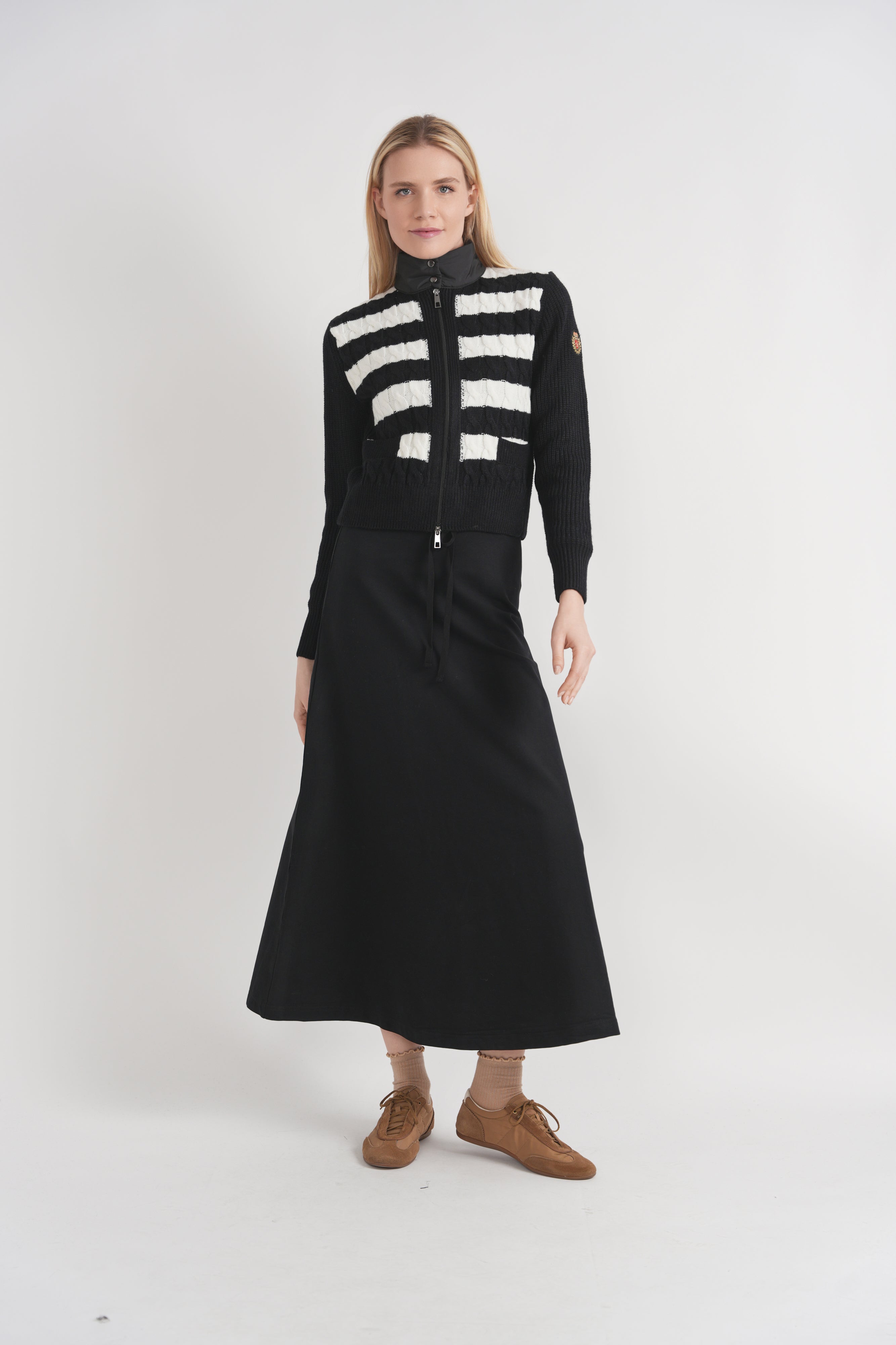Striped Knit Quilt Cardigan in by MiuMax