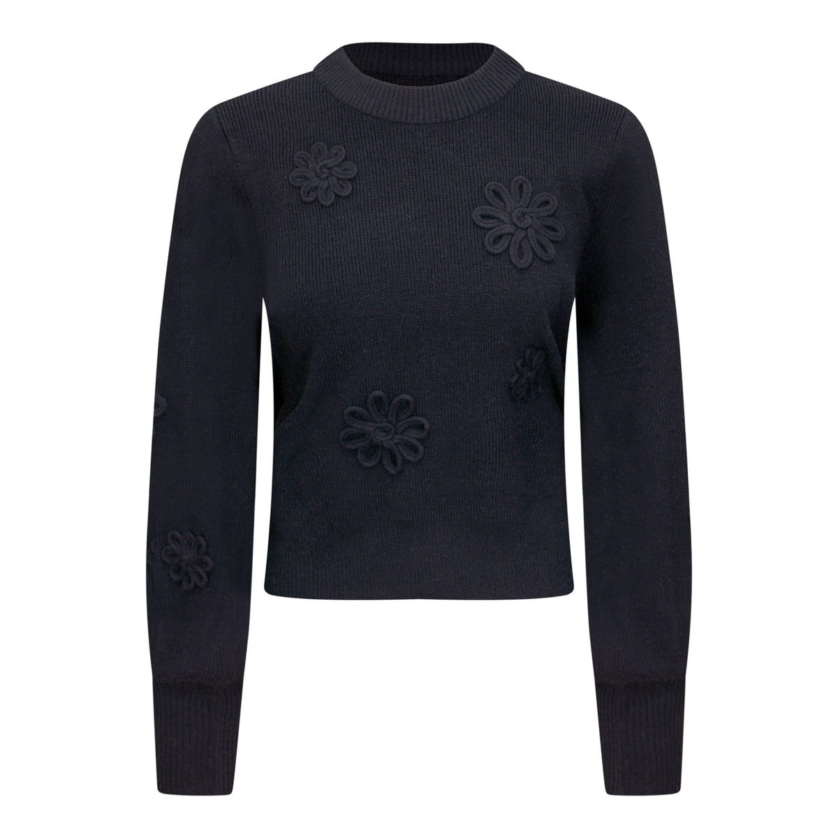 Ribbed Applique Sweater in Black by Birch