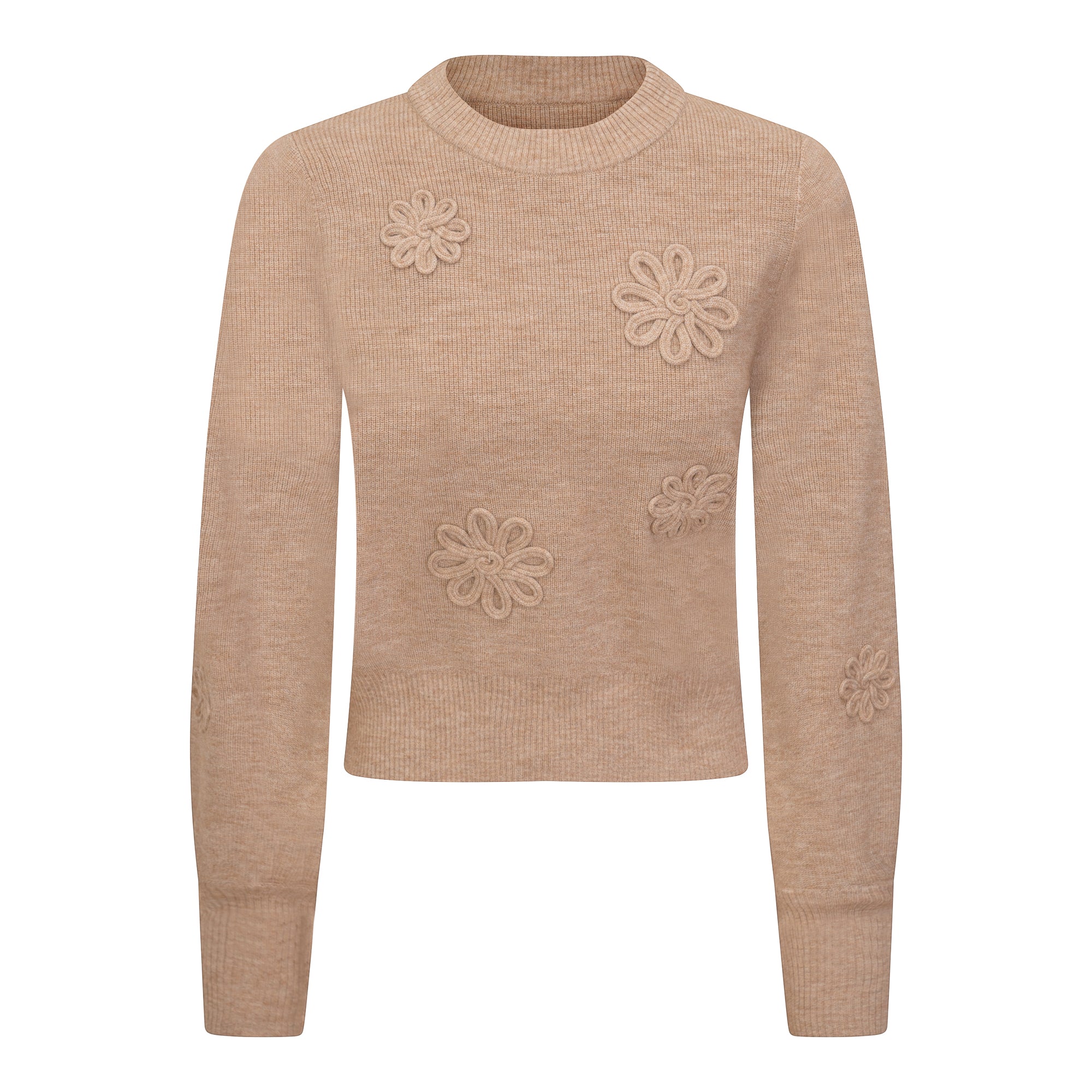 Ribbed Applique Sweater in Oatmeal by Birch