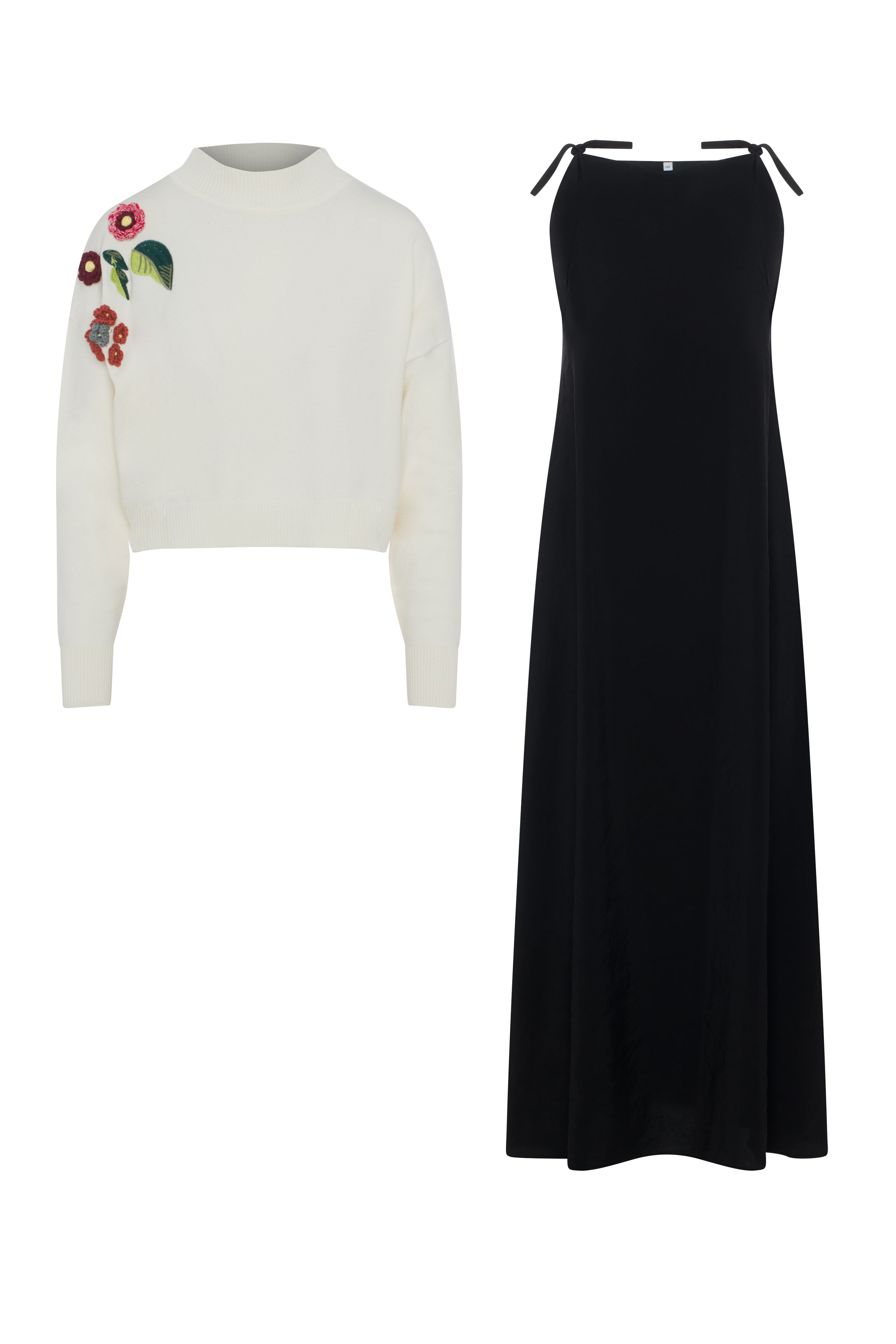 Cropped Applique SweaterJumper Set in Cream by Versatile