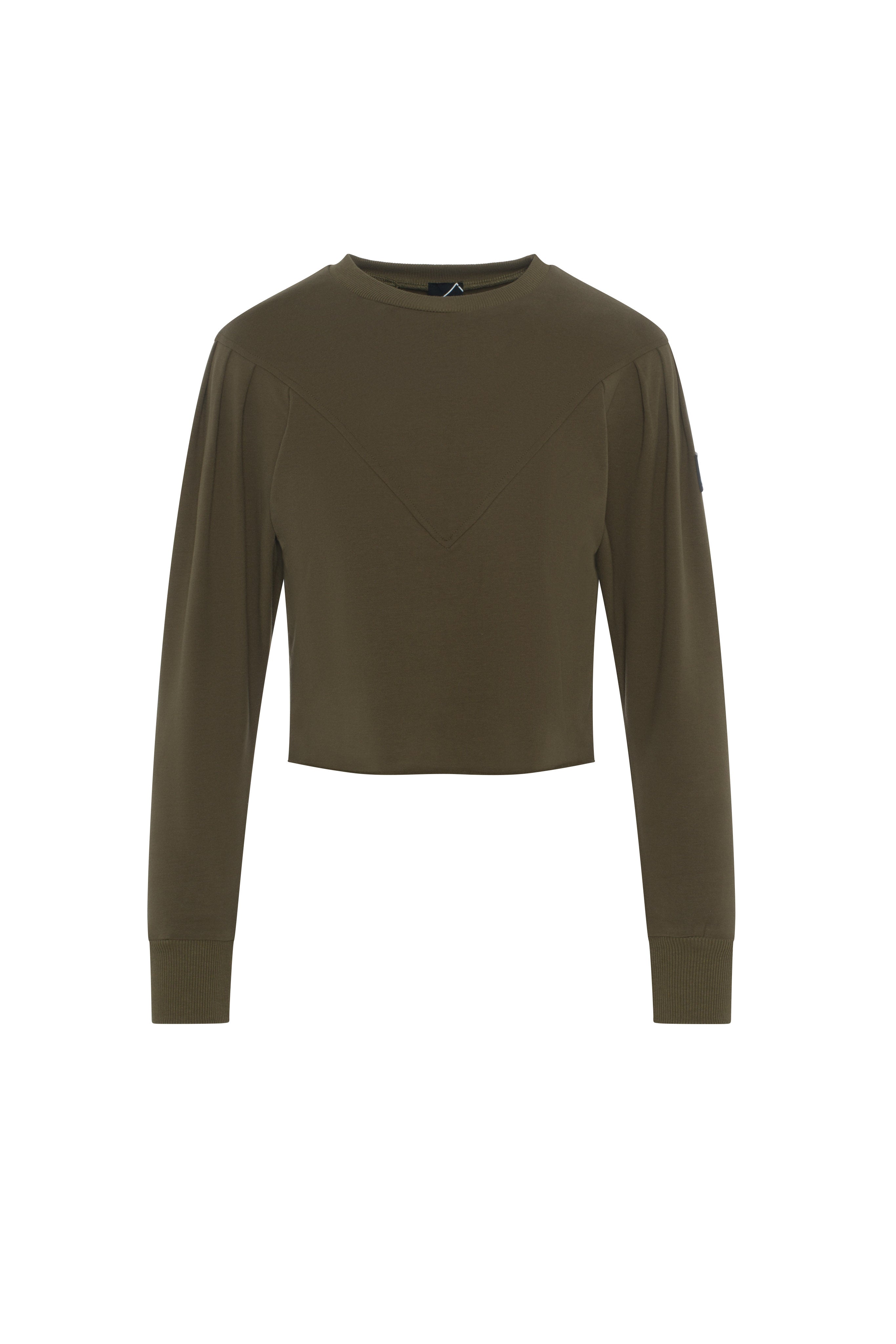 Vneck Sweatshirt in Dark Olive by Spades