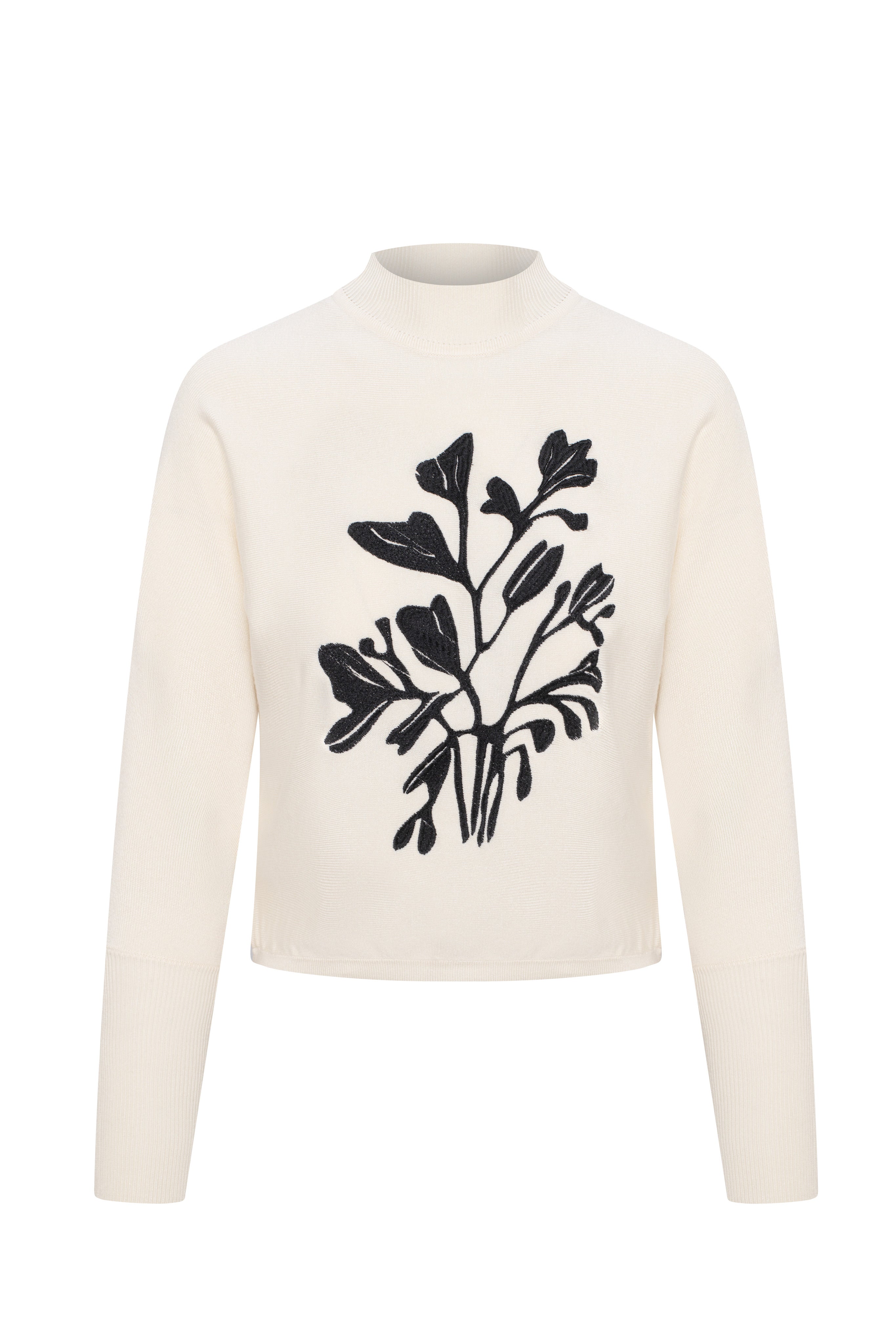Dolman Sweater With Print in Cream by Viva K