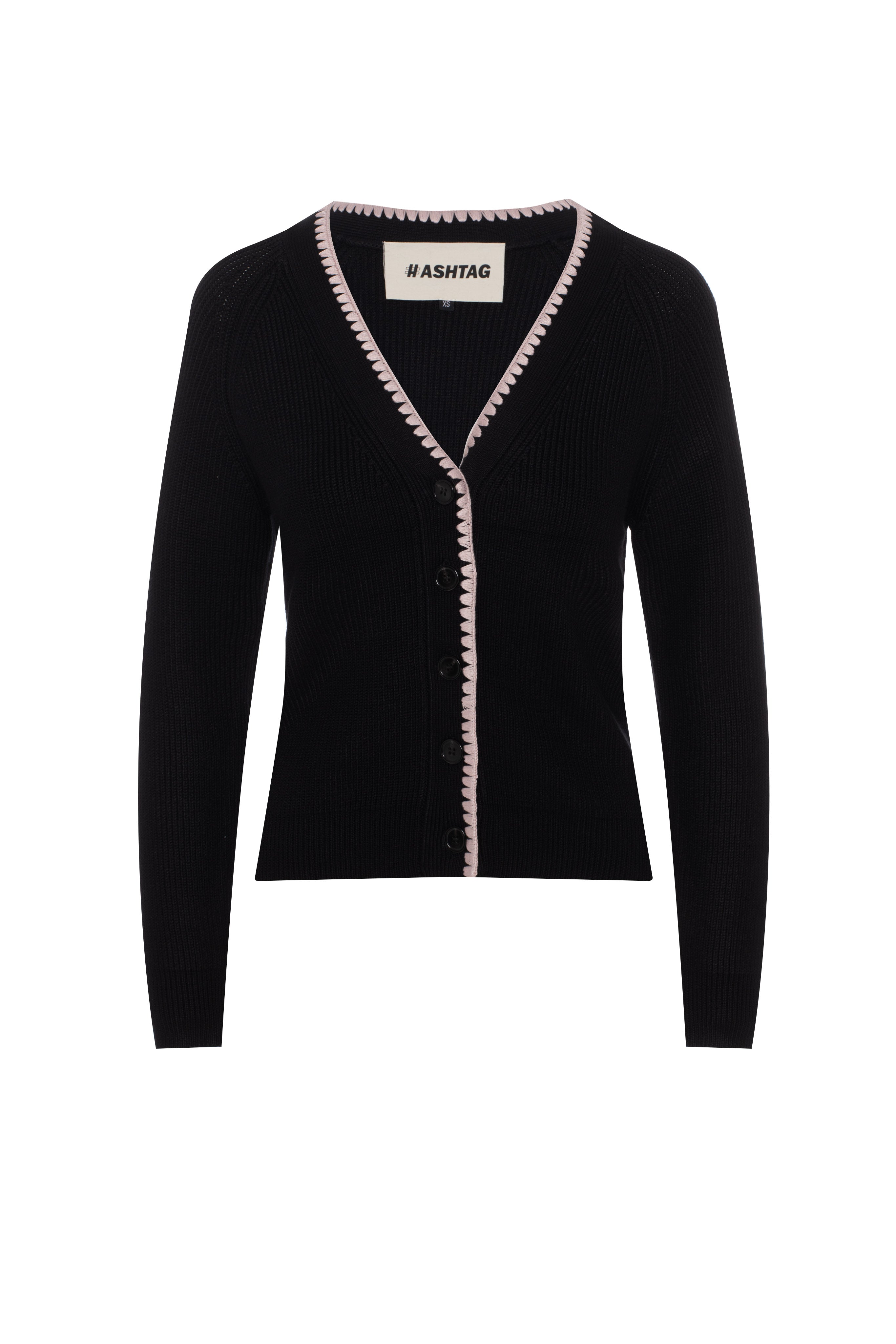 Chenille Cardigan in Black by Hashtag