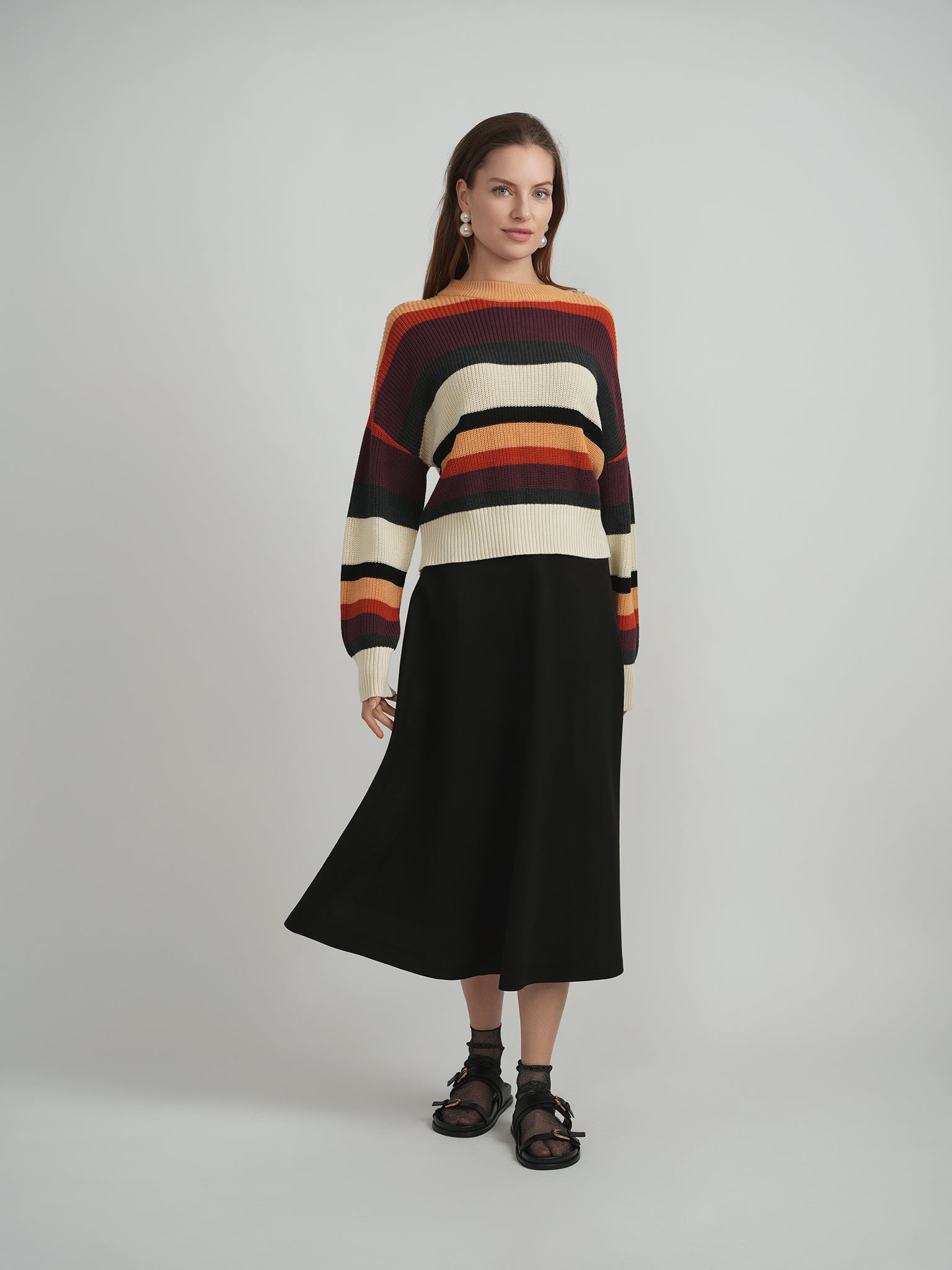 Cropped Drop Shoulder Sweater in by Hashtag