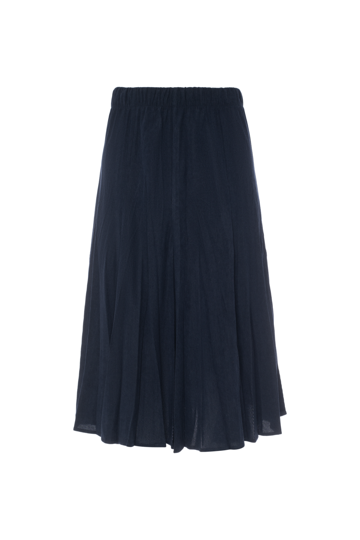 Corduroy Burst Pleated Skirt in Dark Navy by Mademoiselle
