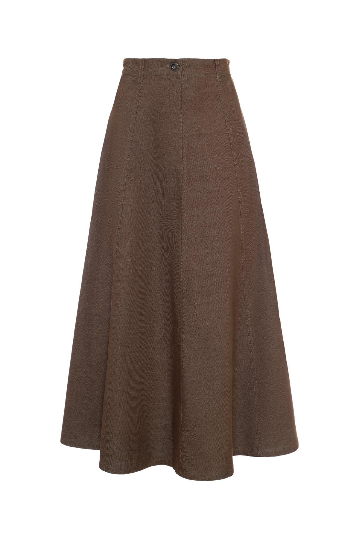 Cotton Maxi A Line Skirt in Cognac by Faves