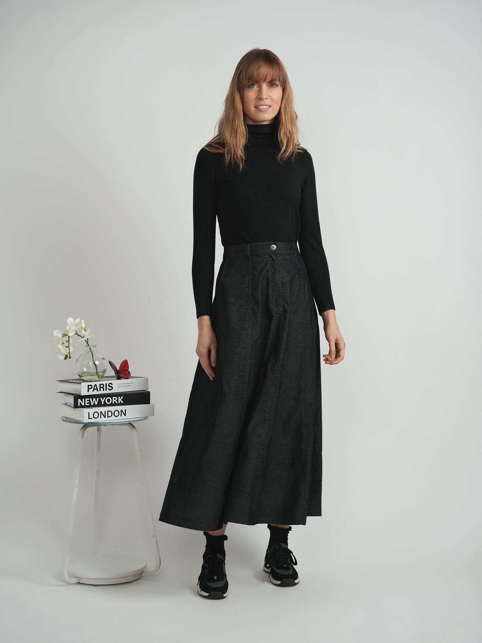Cotton Maxi A Line Skirt in by Faves