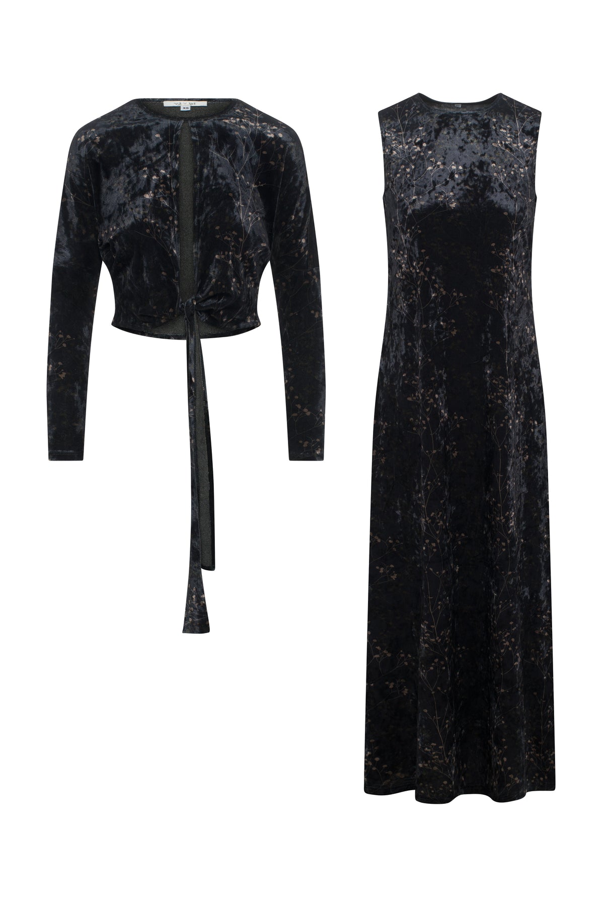 Printed Velour Maxi Jumper Set