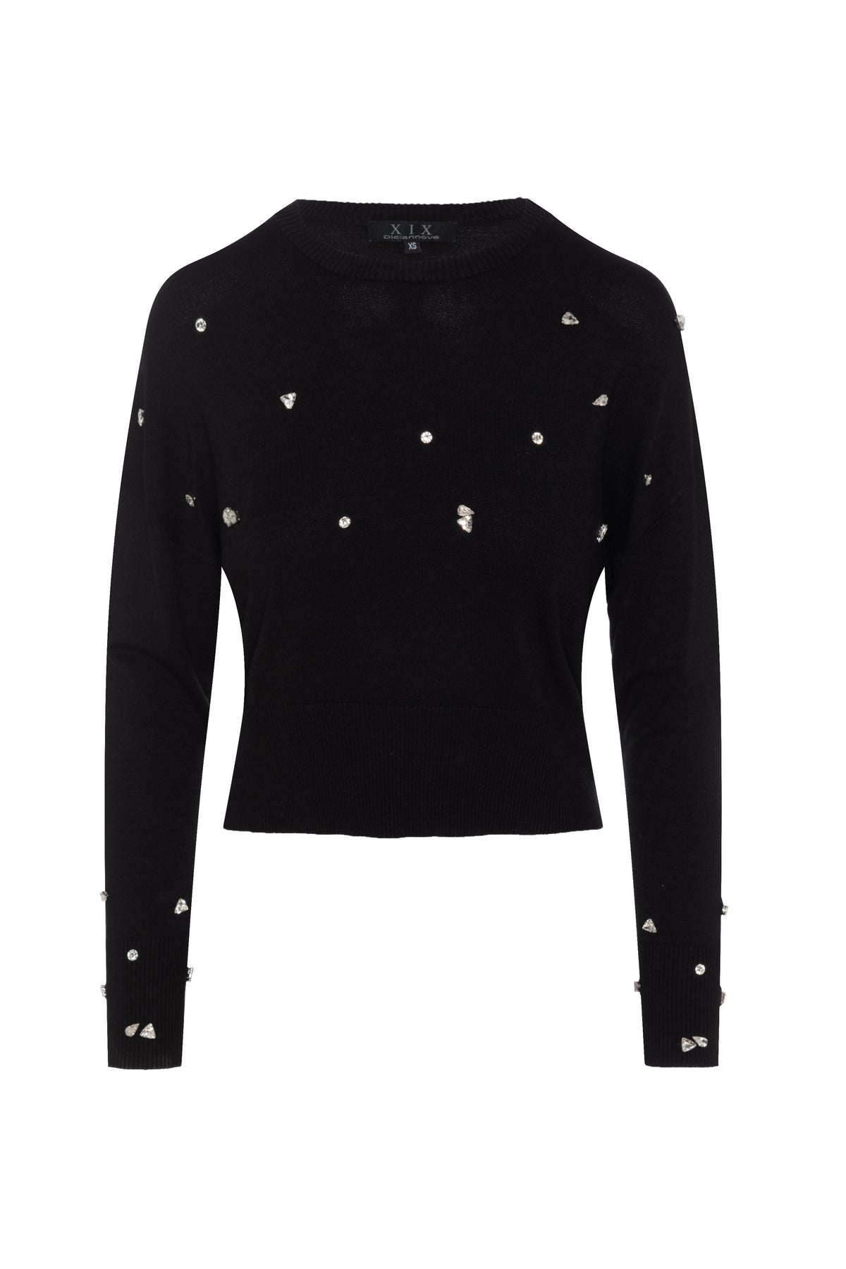 Diamond Sparkled Sweater in Black by Diciannove