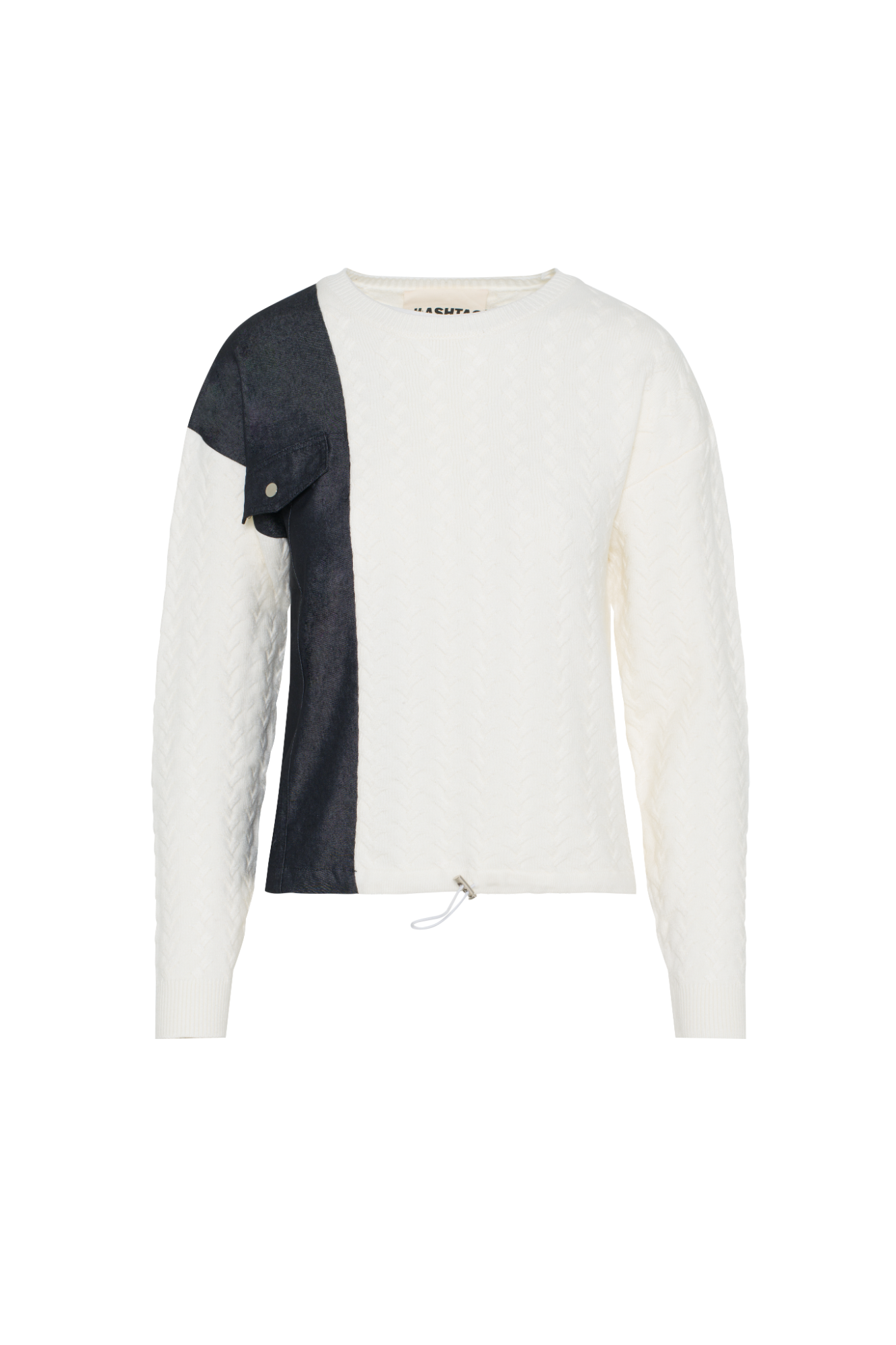 Denim Sweater Combo in Cream by Hashtag