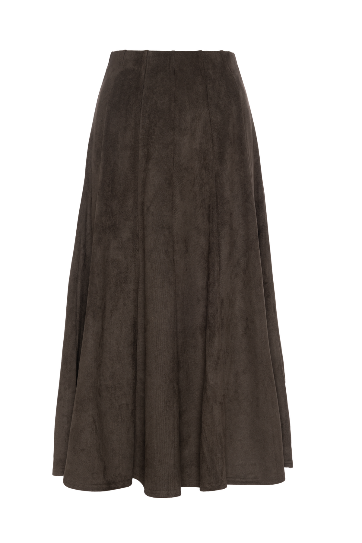 Suede Paneled Skirt in Dark Olive by Spades