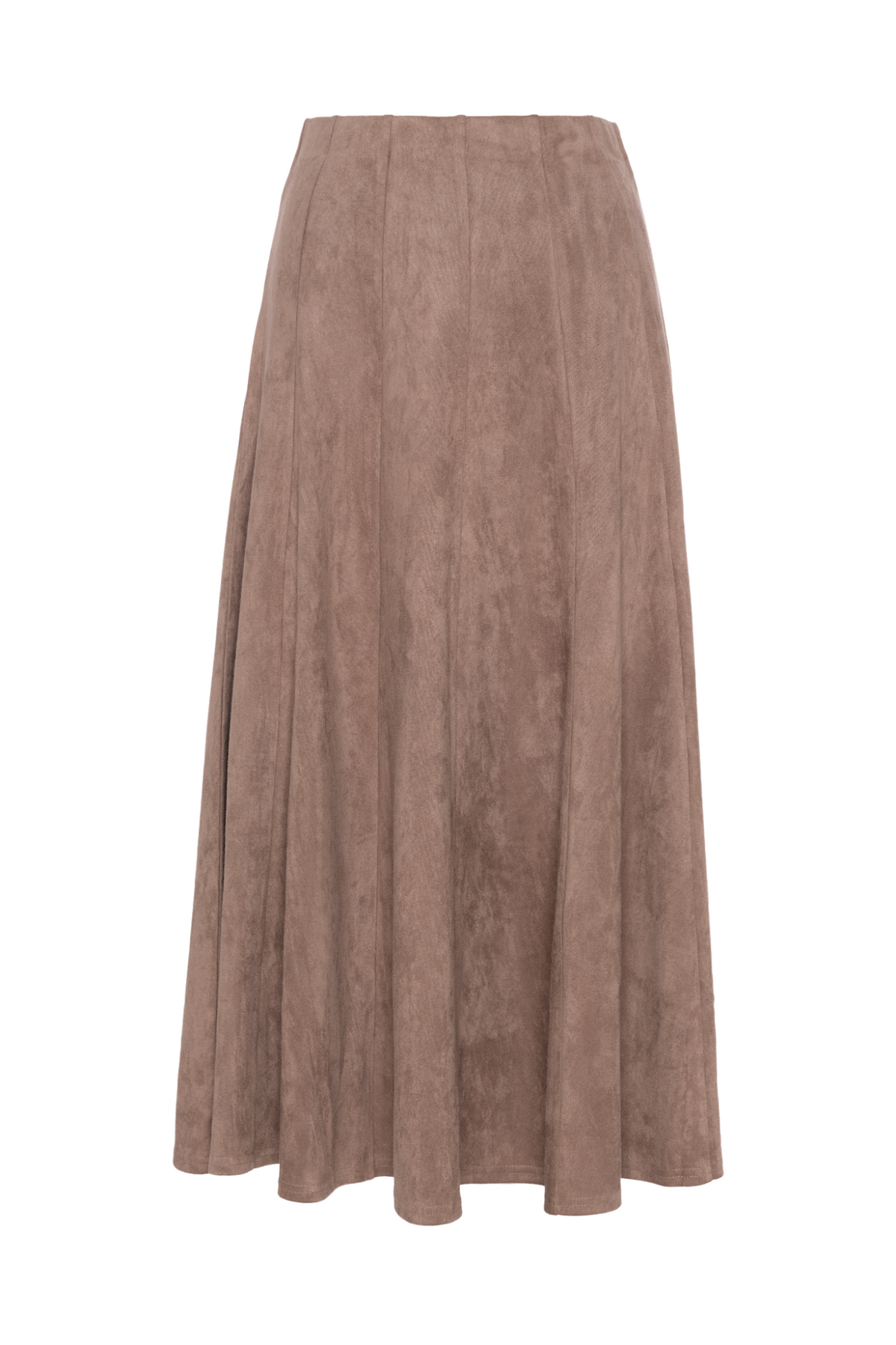 Suede Paneled Skirt in Mocha by Spades