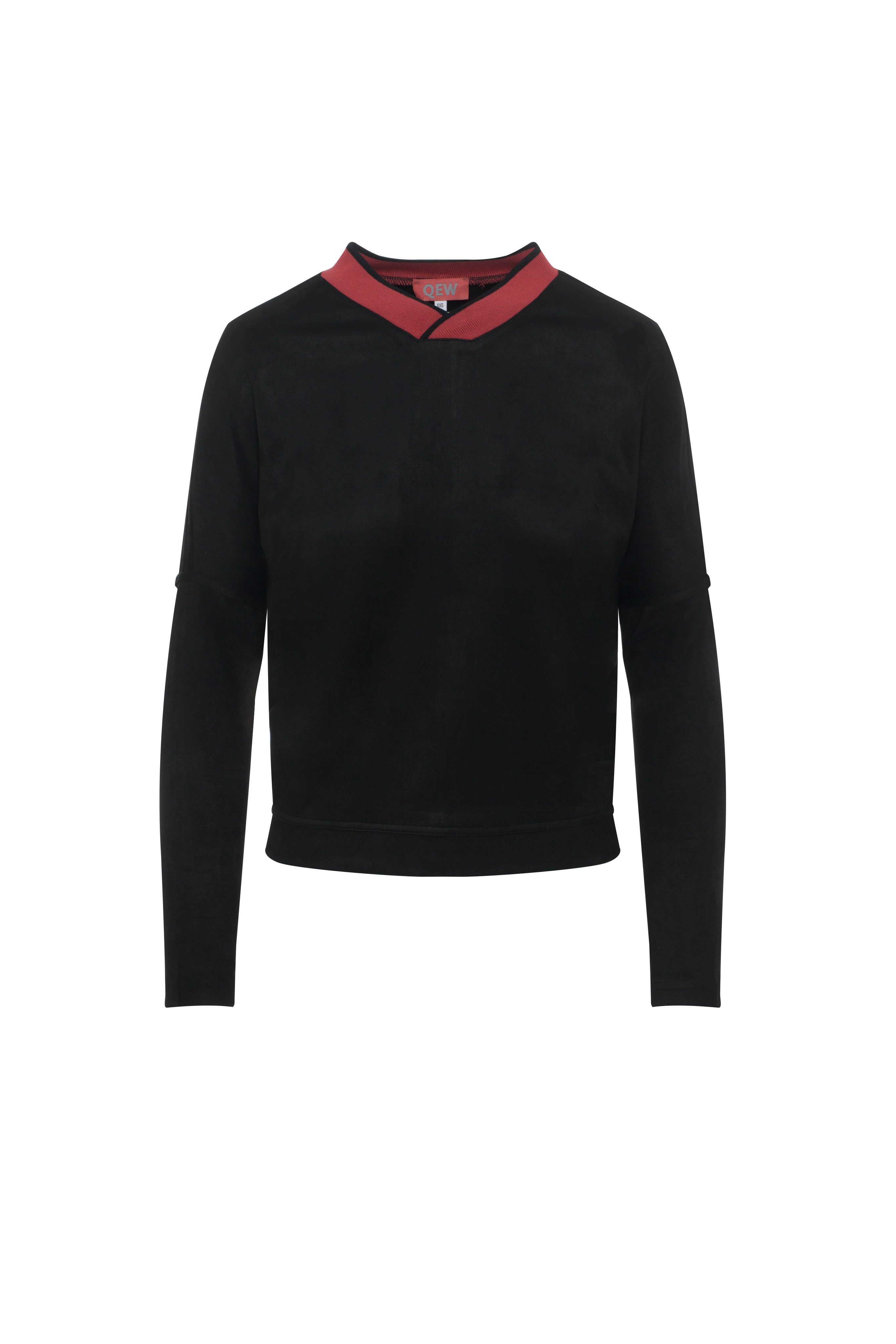 Suede Dolman Sweatshirt in Black by QEW