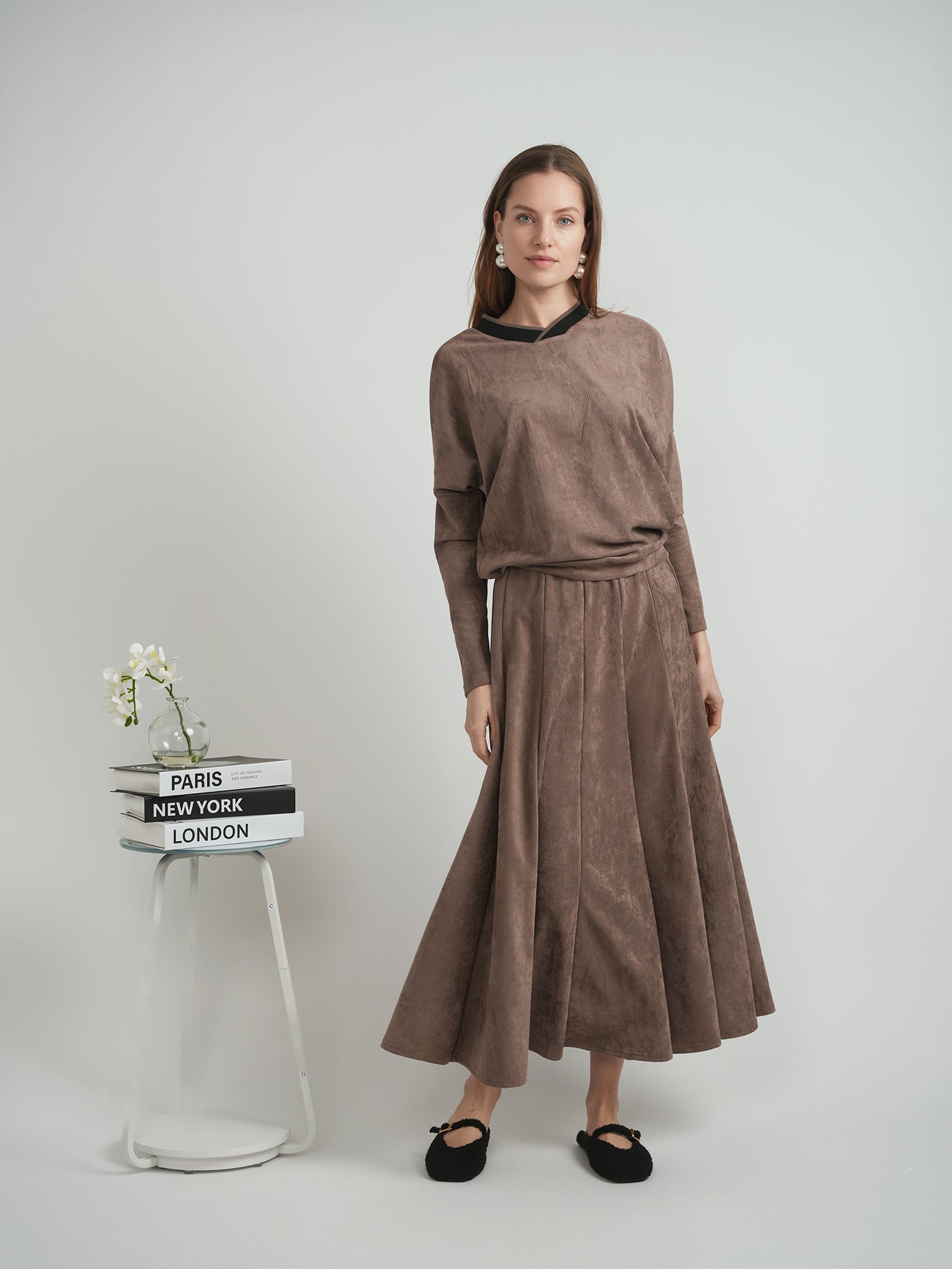 Suede Dolman Sweatshirt in by QEW