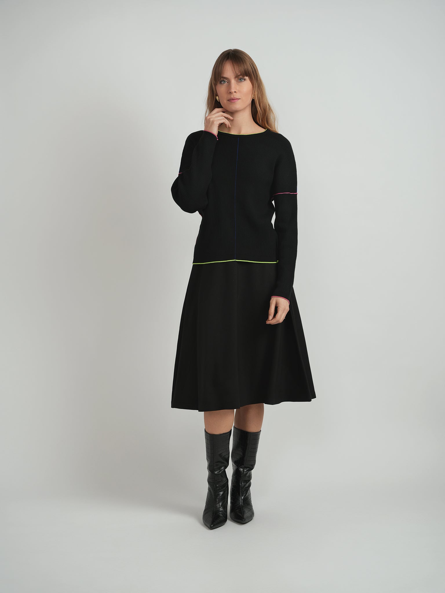 Contrast Stitch Sweater in by Marjun