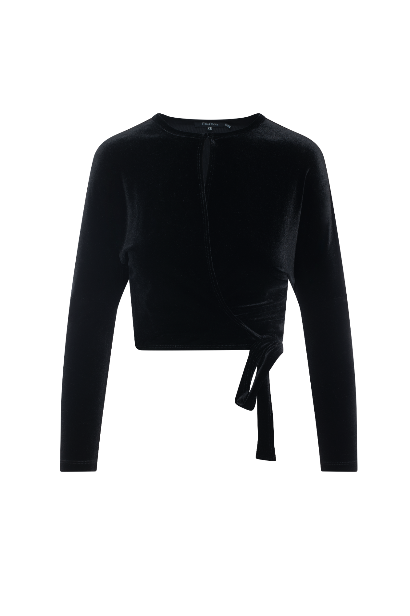 Velour Tie Bolero in Black by MiuMax