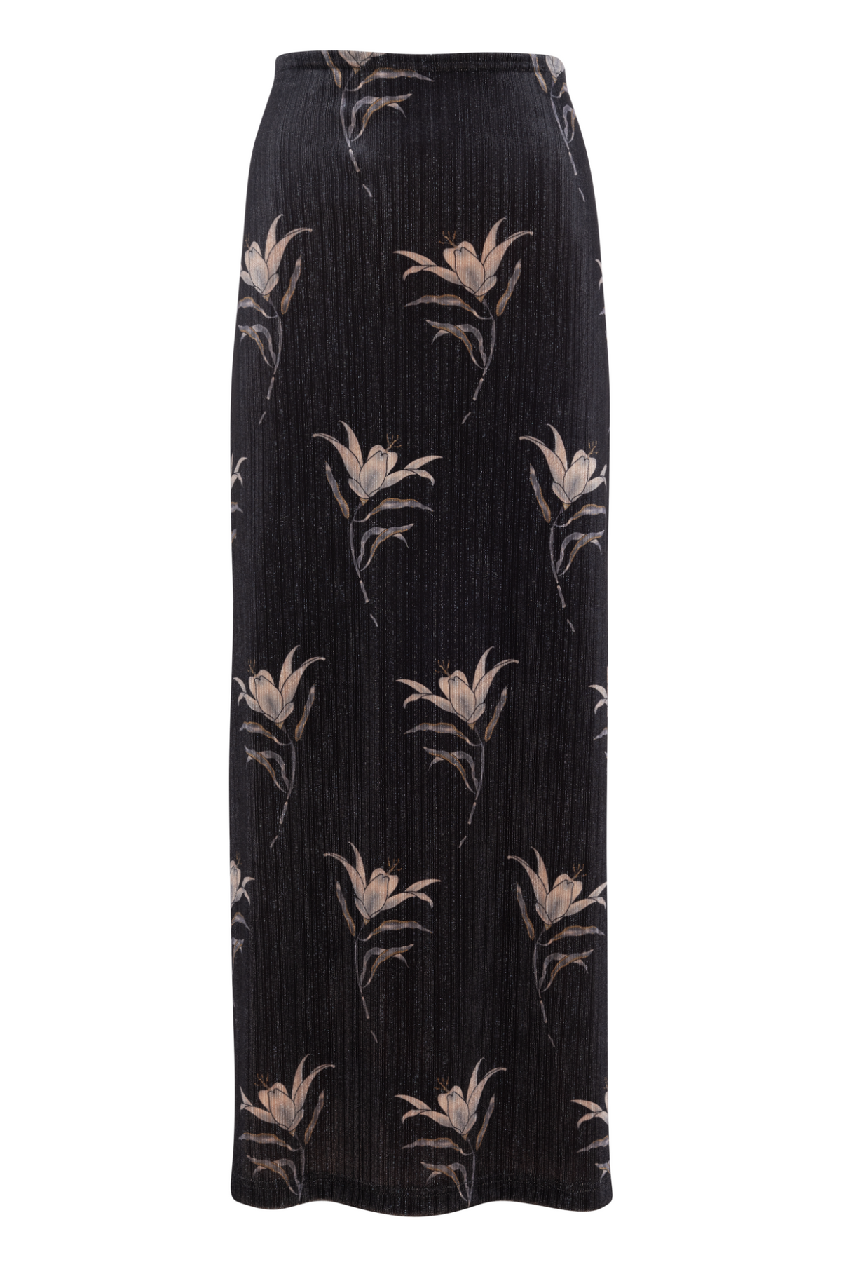 Printed Velour Maxi Skirt in Black by Viva K