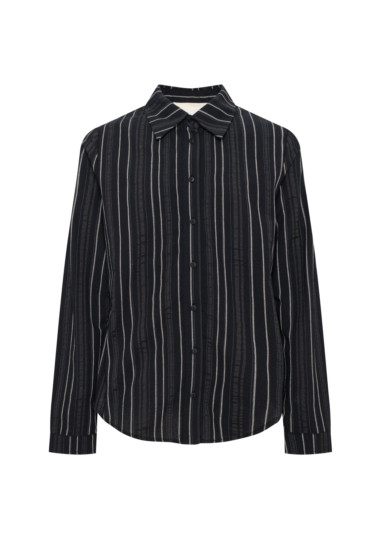 Striped Tie Blouse in Black by Hashtag
