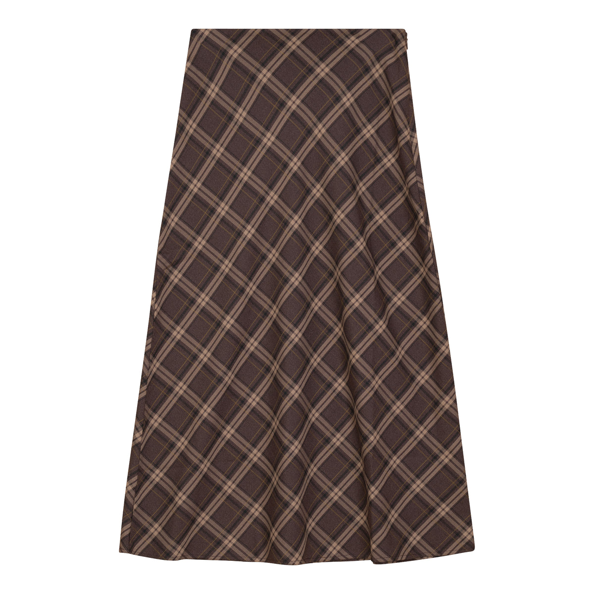Midi Plaid Skirt in Eggplant by Midi