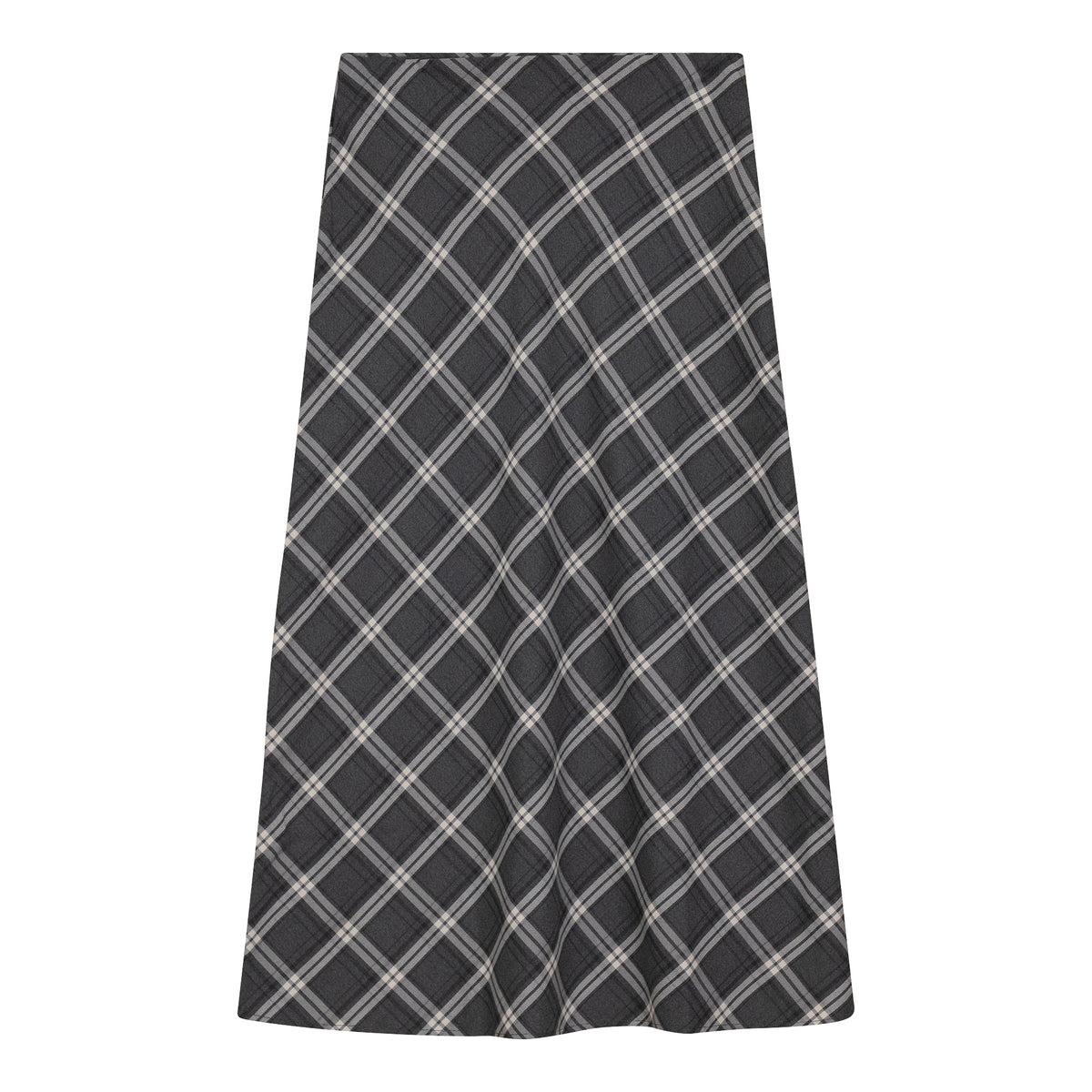 Midi Plaid Skirt in Charcoal by Midi