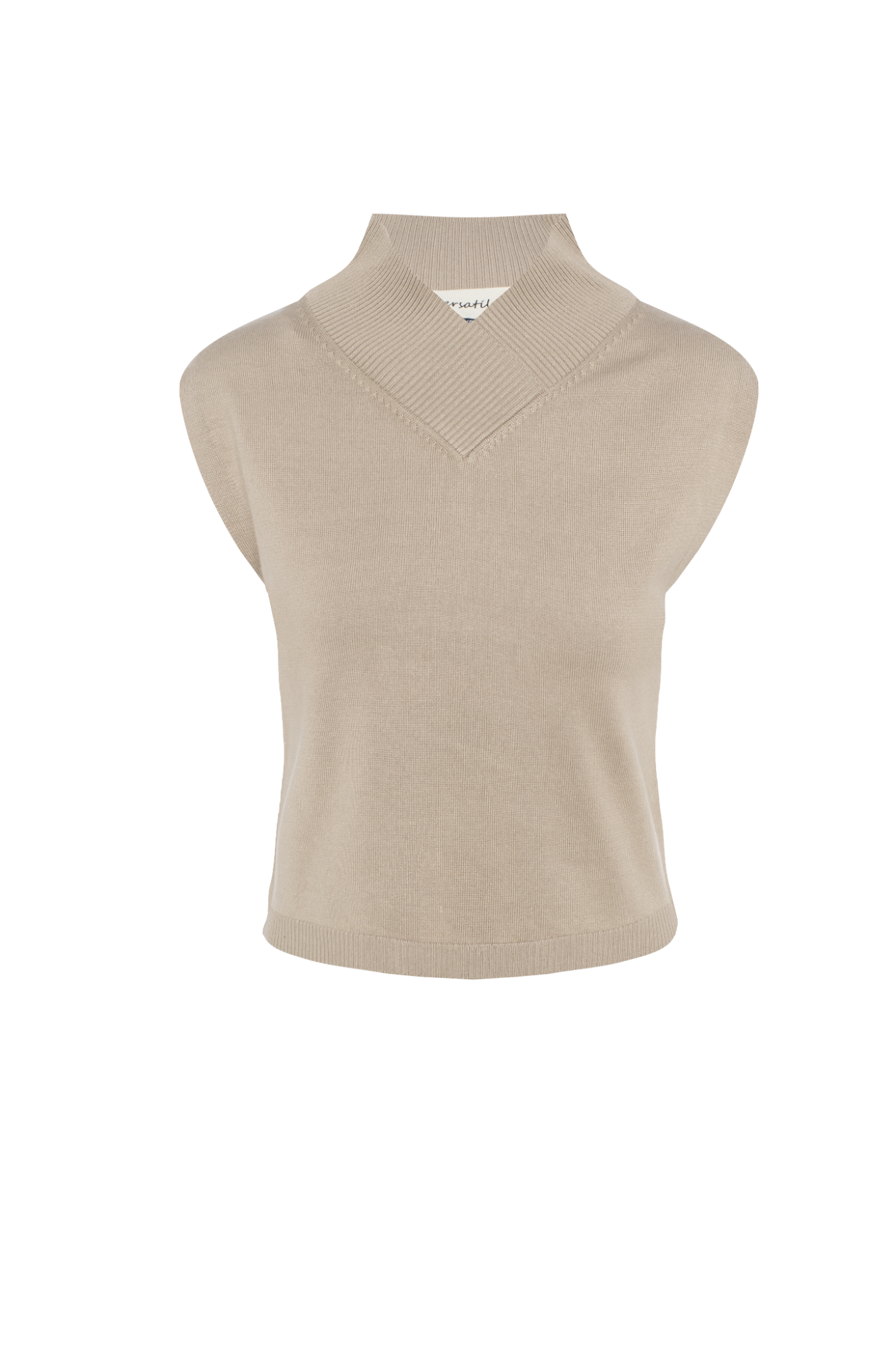 High V-neck Knit Vest in Oatmeal by Versatile