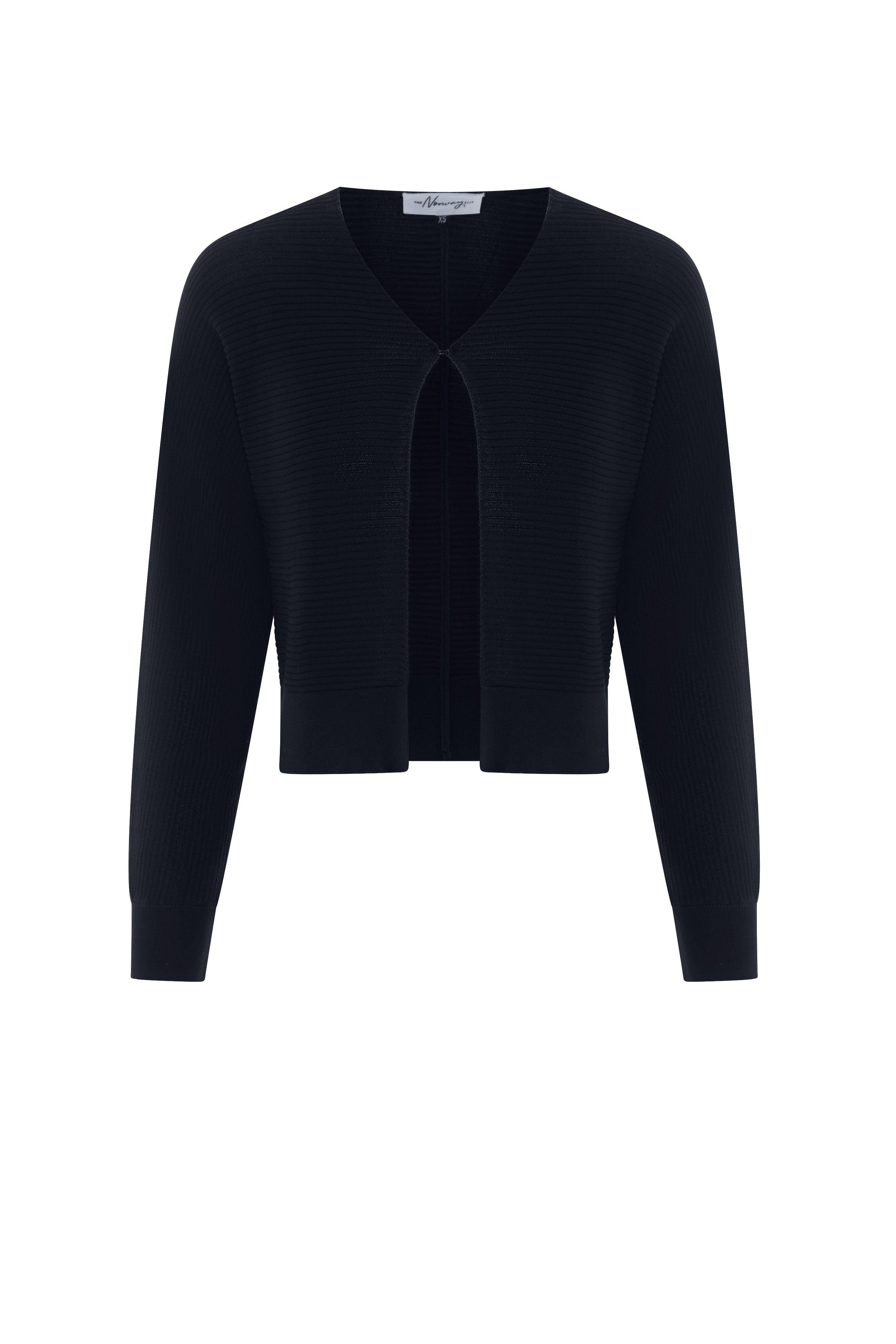 Cropped Knit Bolero in Black by The Norway Club