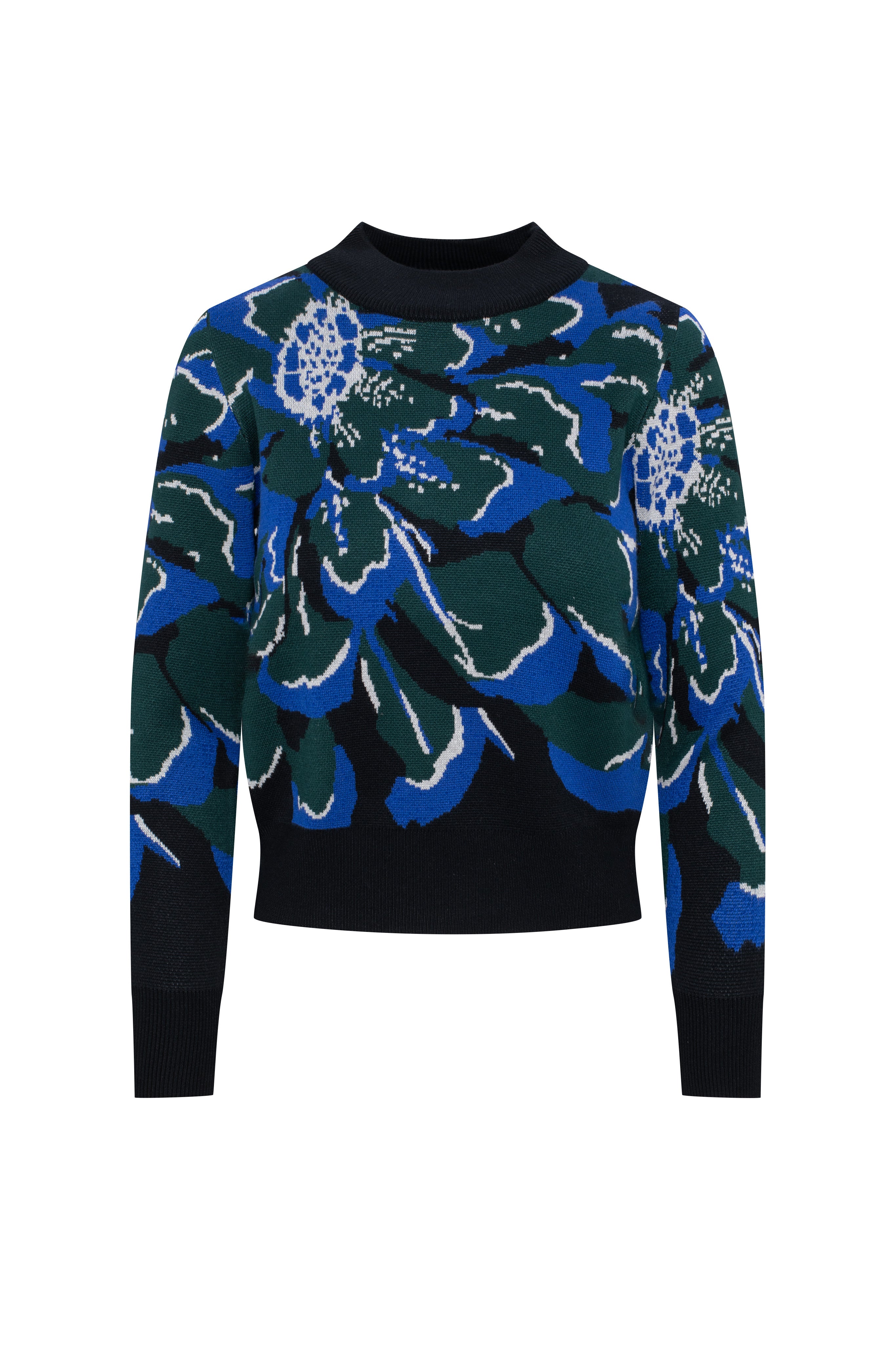 Floral Knit Sweater in Light Sapphire Forest by Coco
