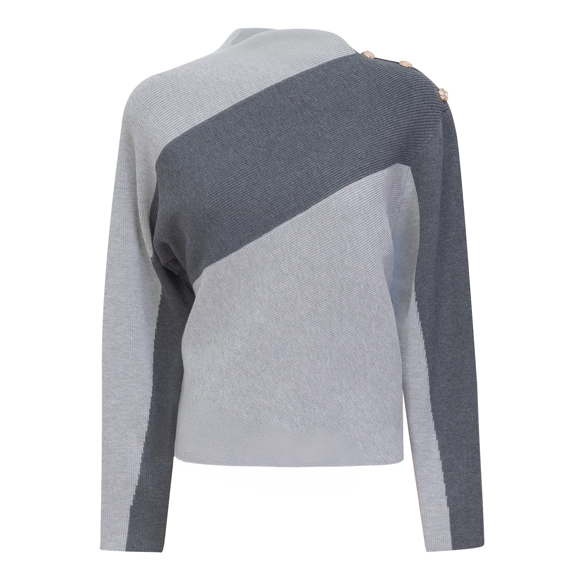 Contrast Sweater in Ash Grey Mix Dark Grey Mix by Dot