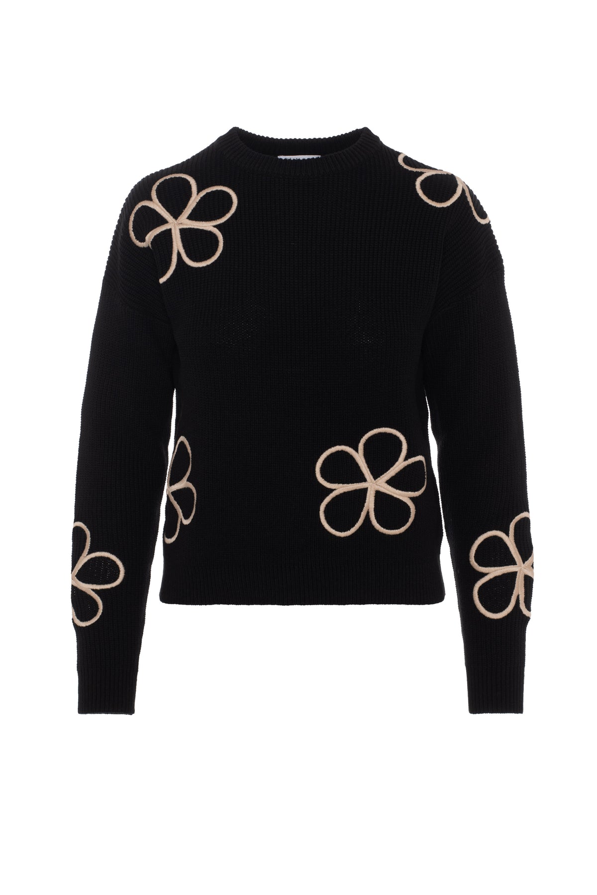 Embroidered Sweater in Black by E.U.X. Exclusive