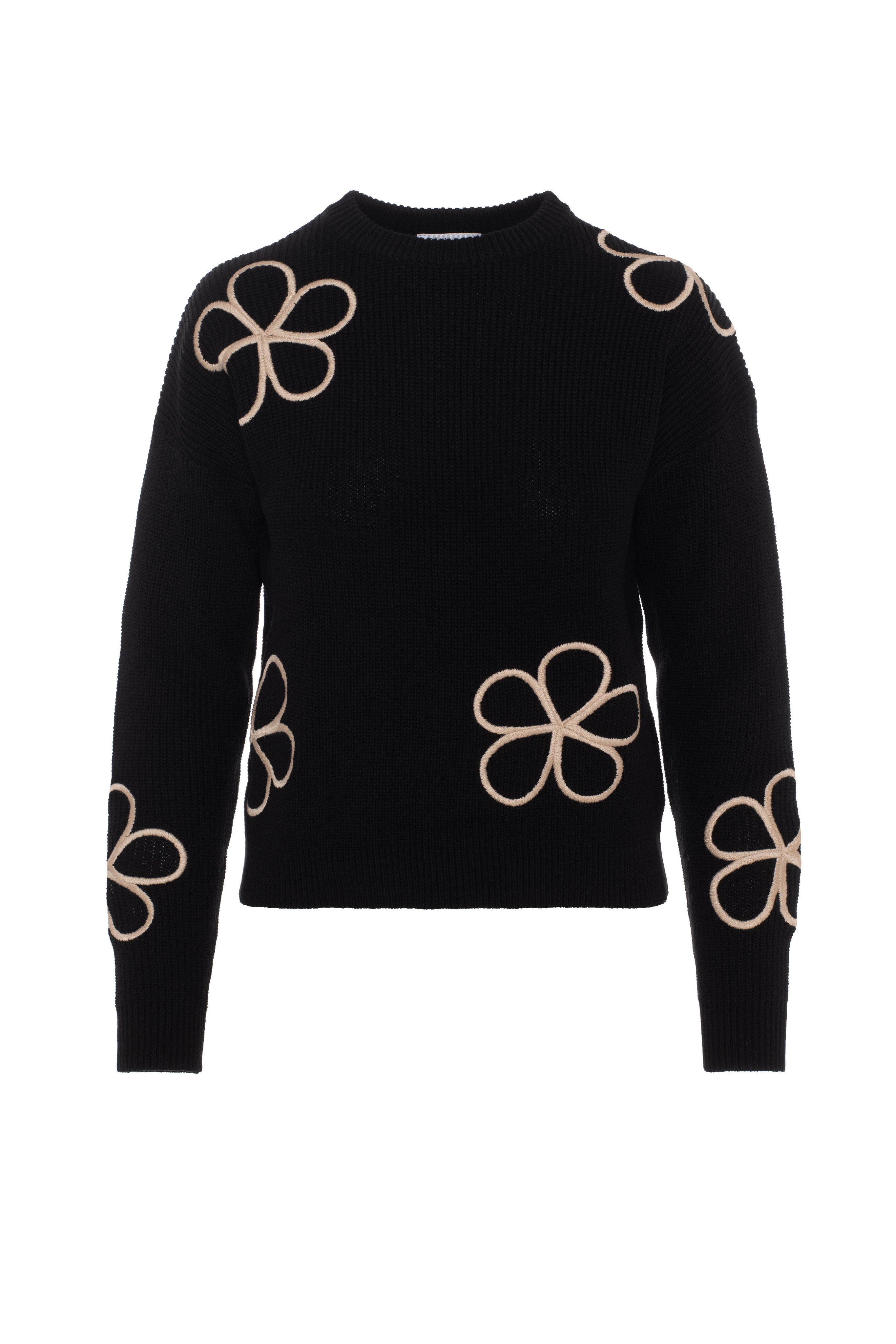 Embroidered Sweater in Black by E.U.X. Exclusive