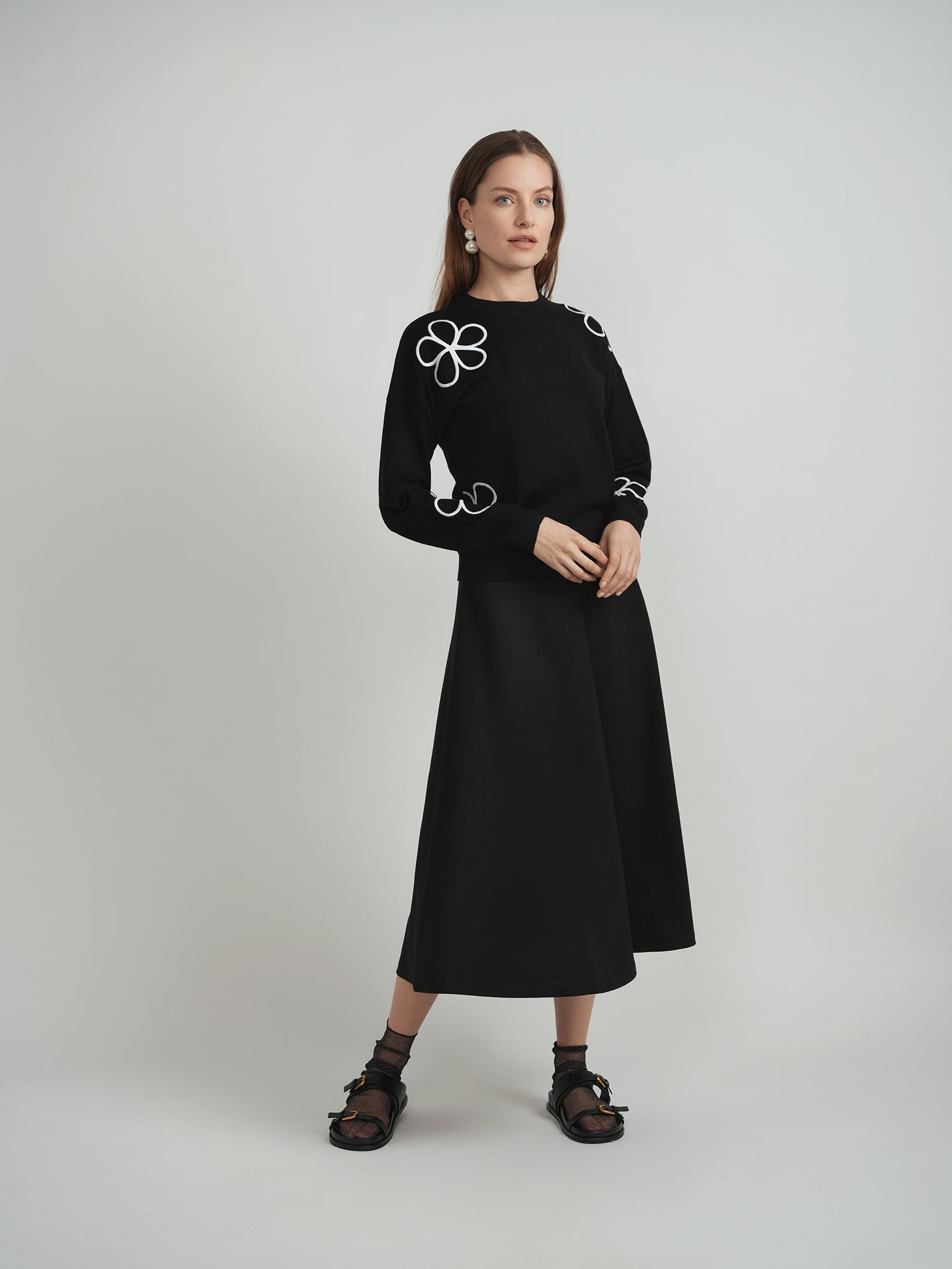 Embroidered Sweater in by E.U.X. Exclusive