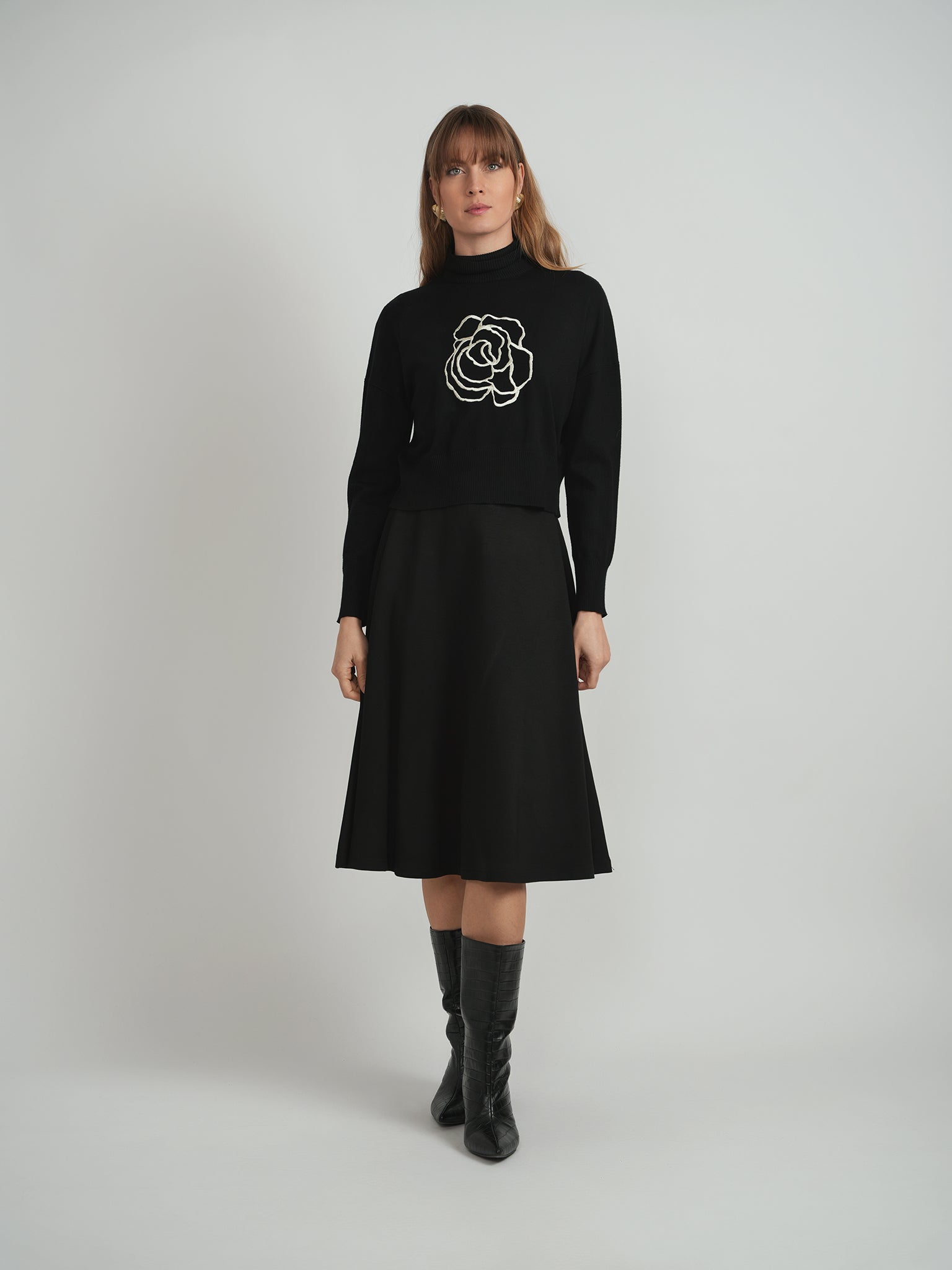 Cropped Knit Turtle Neck in by Versatile