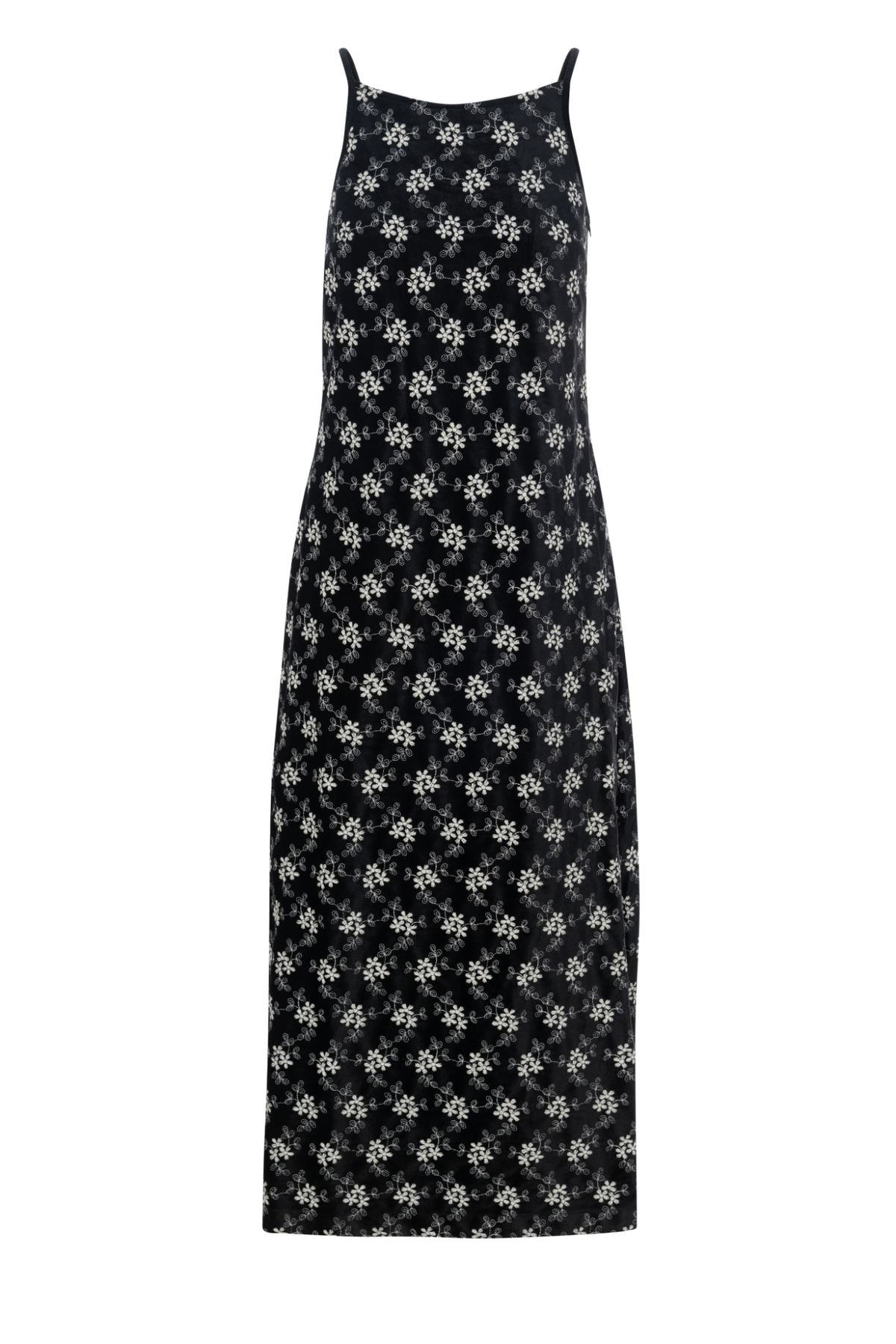 Velvet Embroidered Midi Jumper in Black Cream by Birt UK