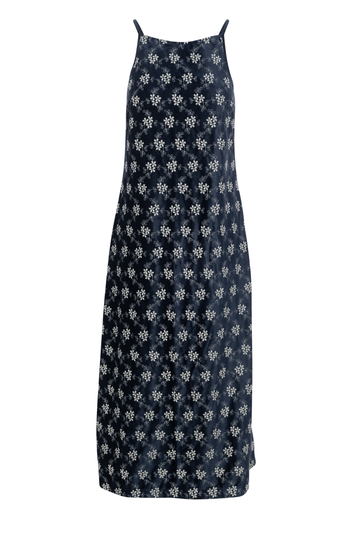 Velvet Embroidered Midi Jumper in Dark Navy Cream by Birt UK