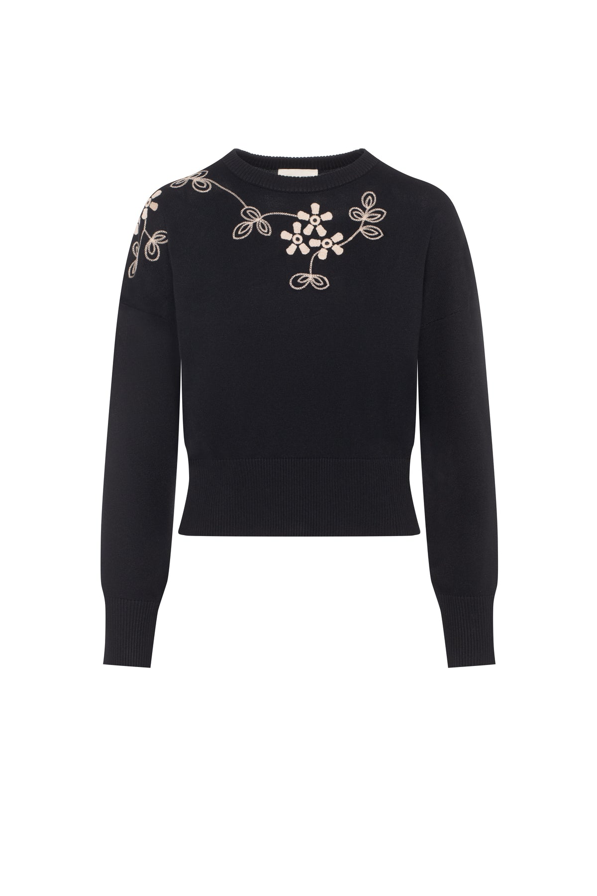 Embroidered Sweater in Black by Versatile