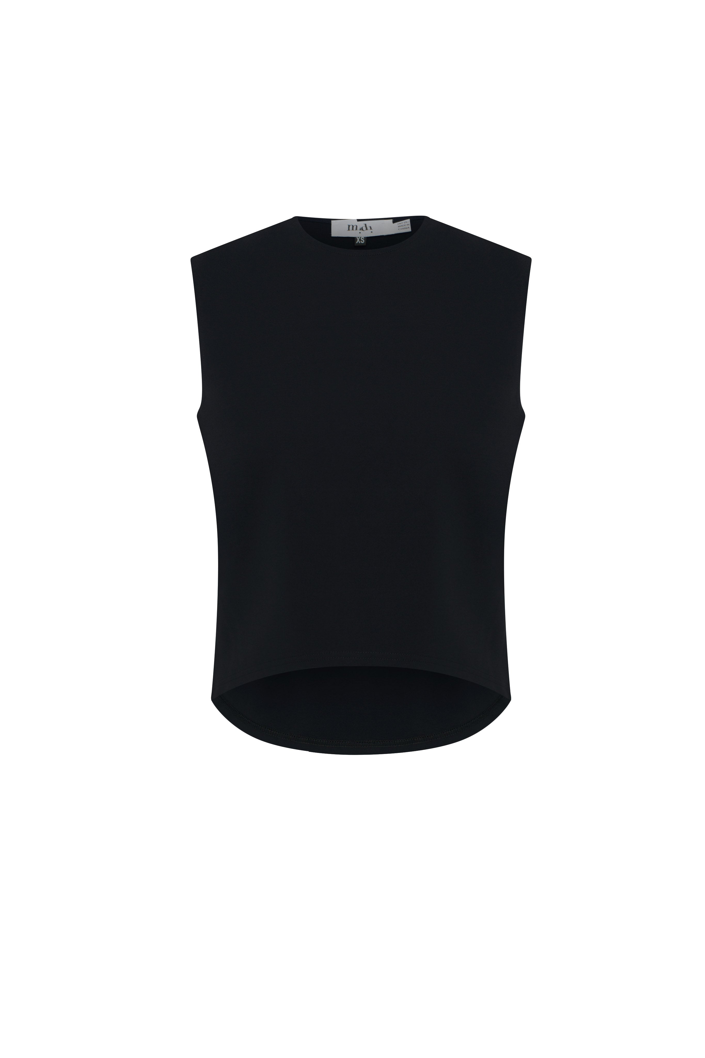 Ponte High Low Vest in Black by Midi