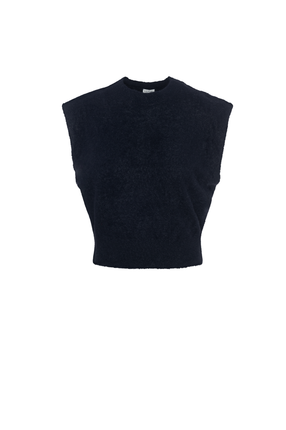 Cropped Mohair Vest in Dark Navy by Vivid