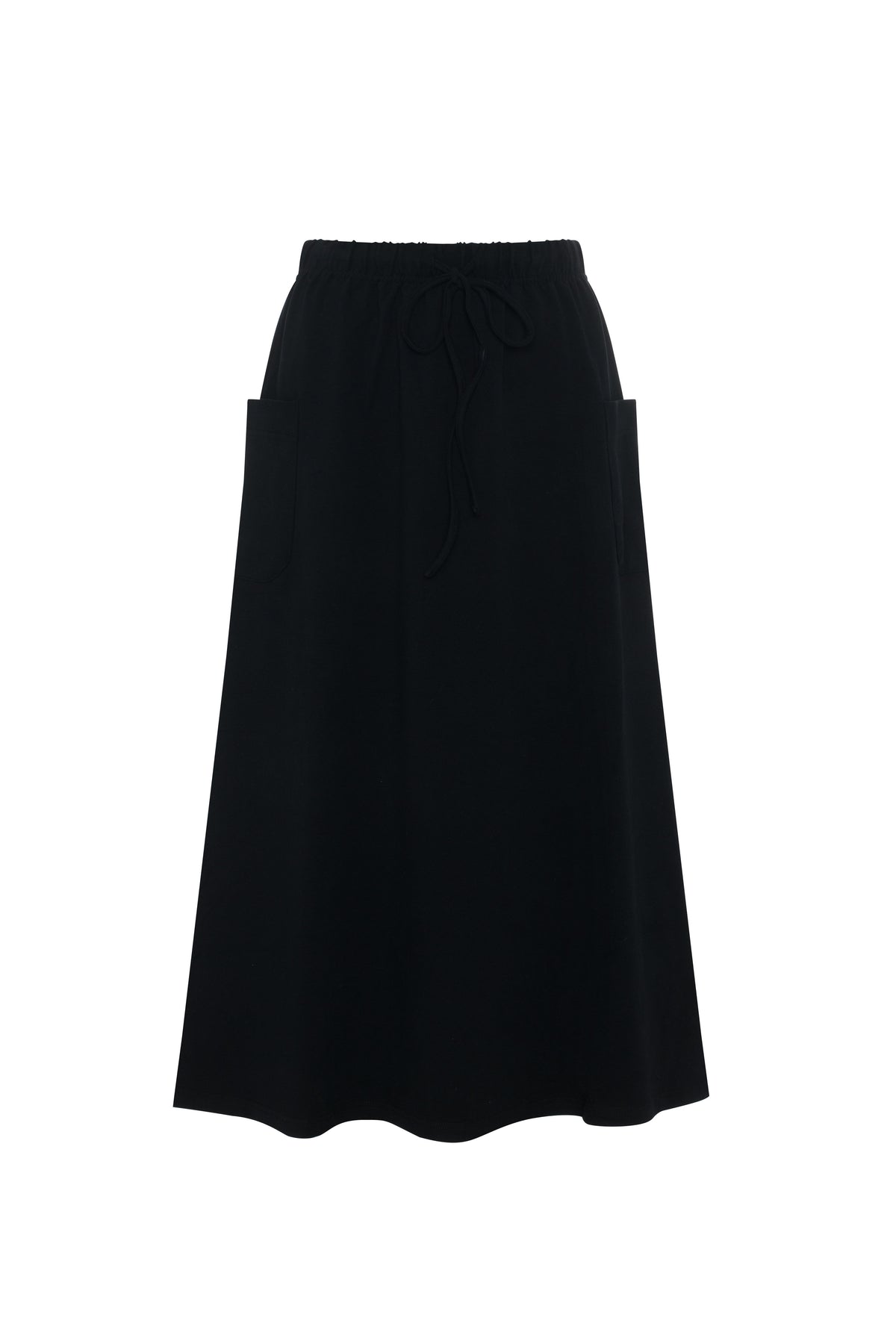 Pull On Midi Sweat Skirt in Black by BuHu