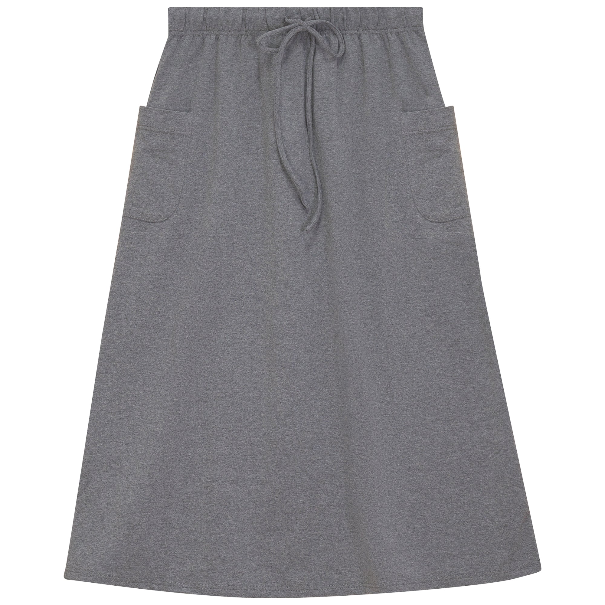 Pull On Midi Sweat Skirt in Medium Grey Mix by BuHu