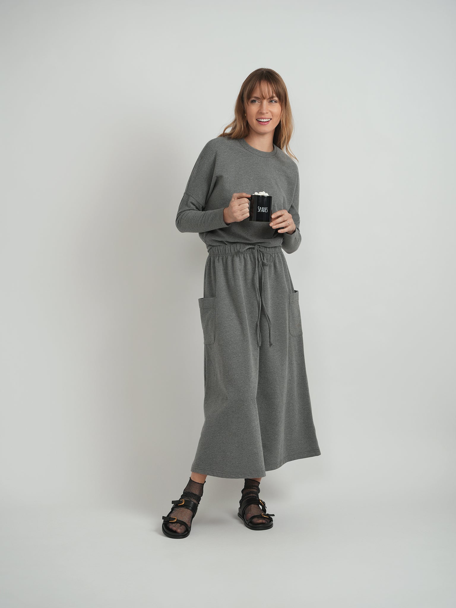 Pull On Midi Sweat Skirt in by BuHu