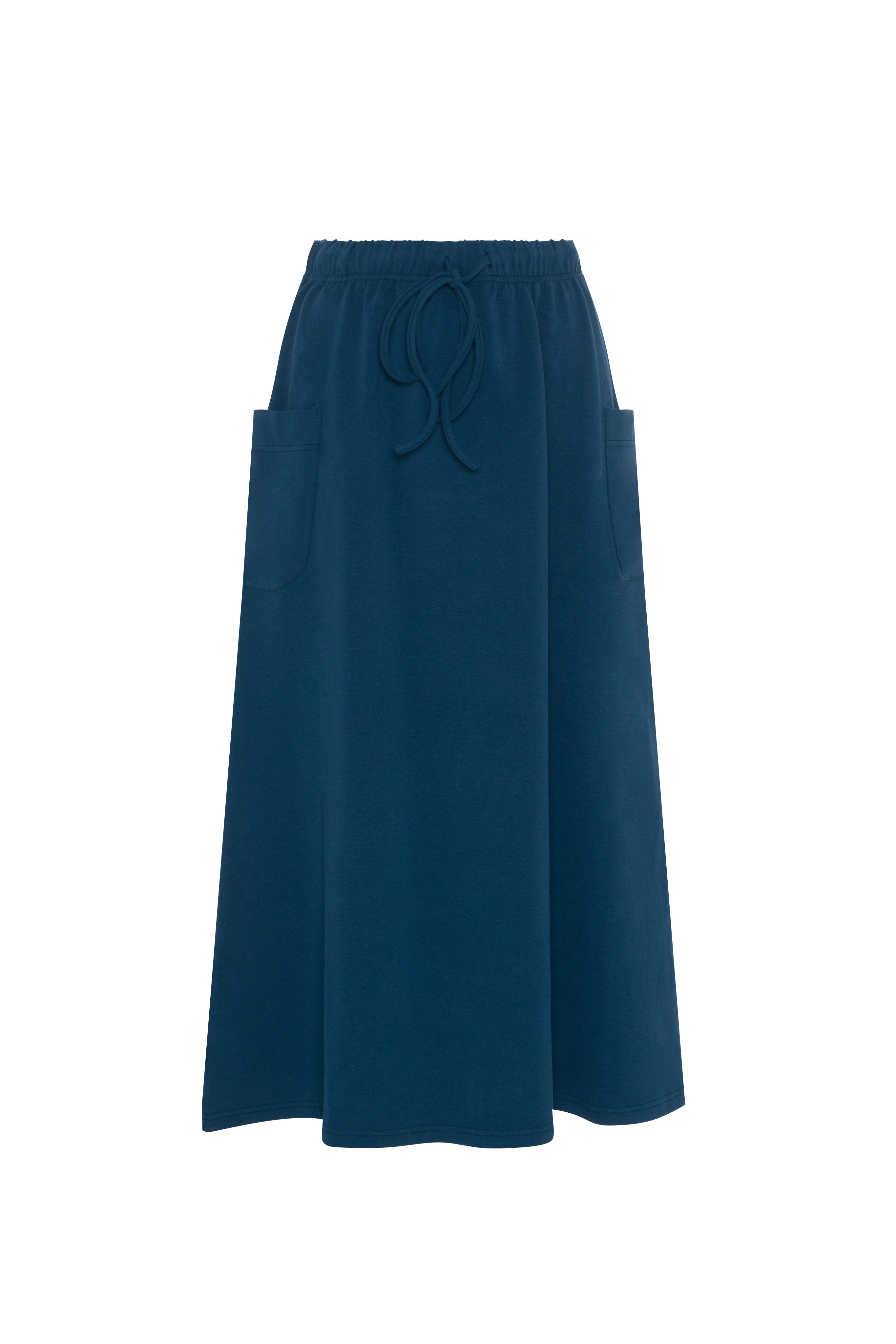 Pull On Midi Sweat Skirt in Dark Denim by BuHu