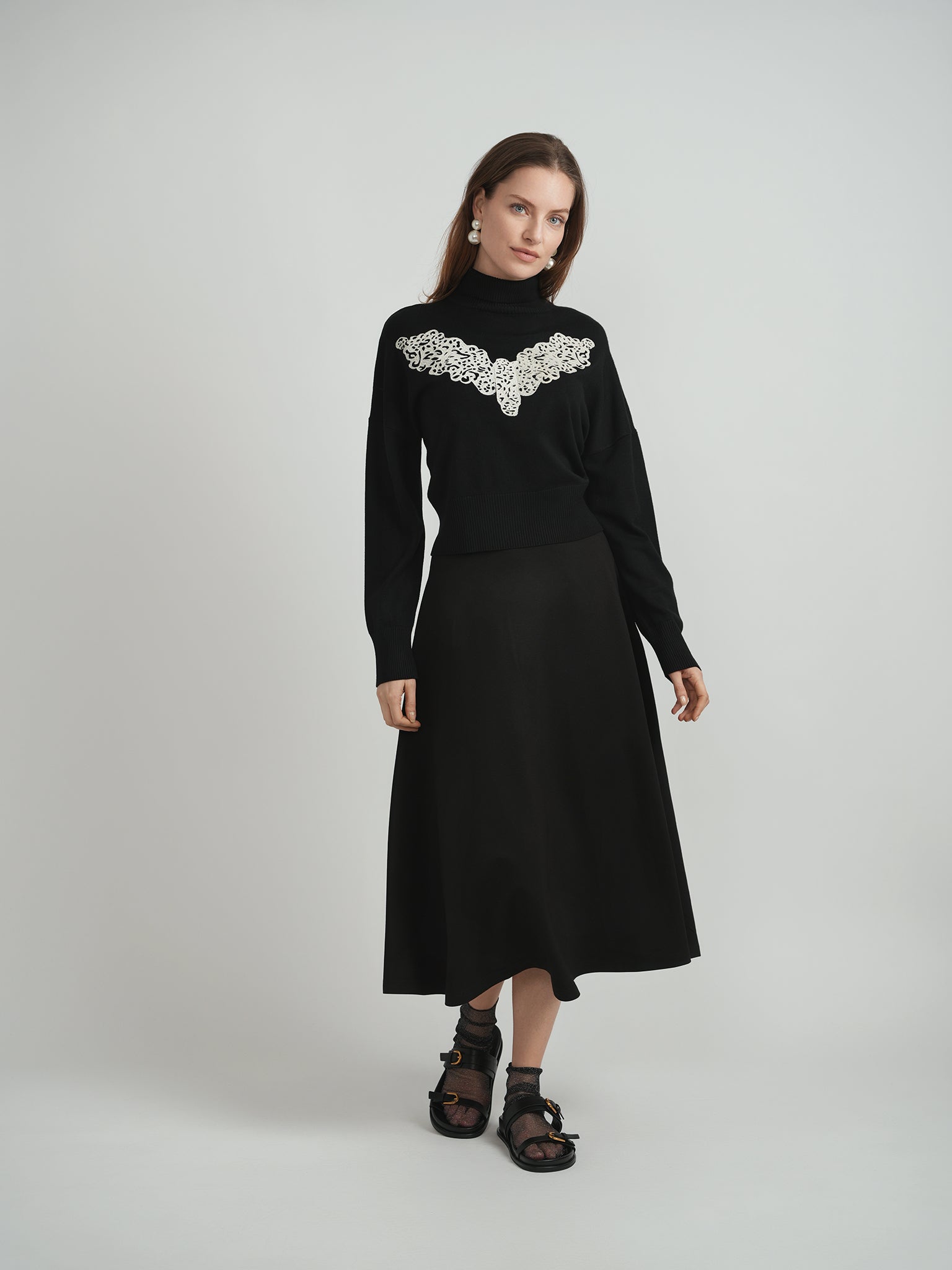 Cropped Knit Turtle Neck in by Versatile