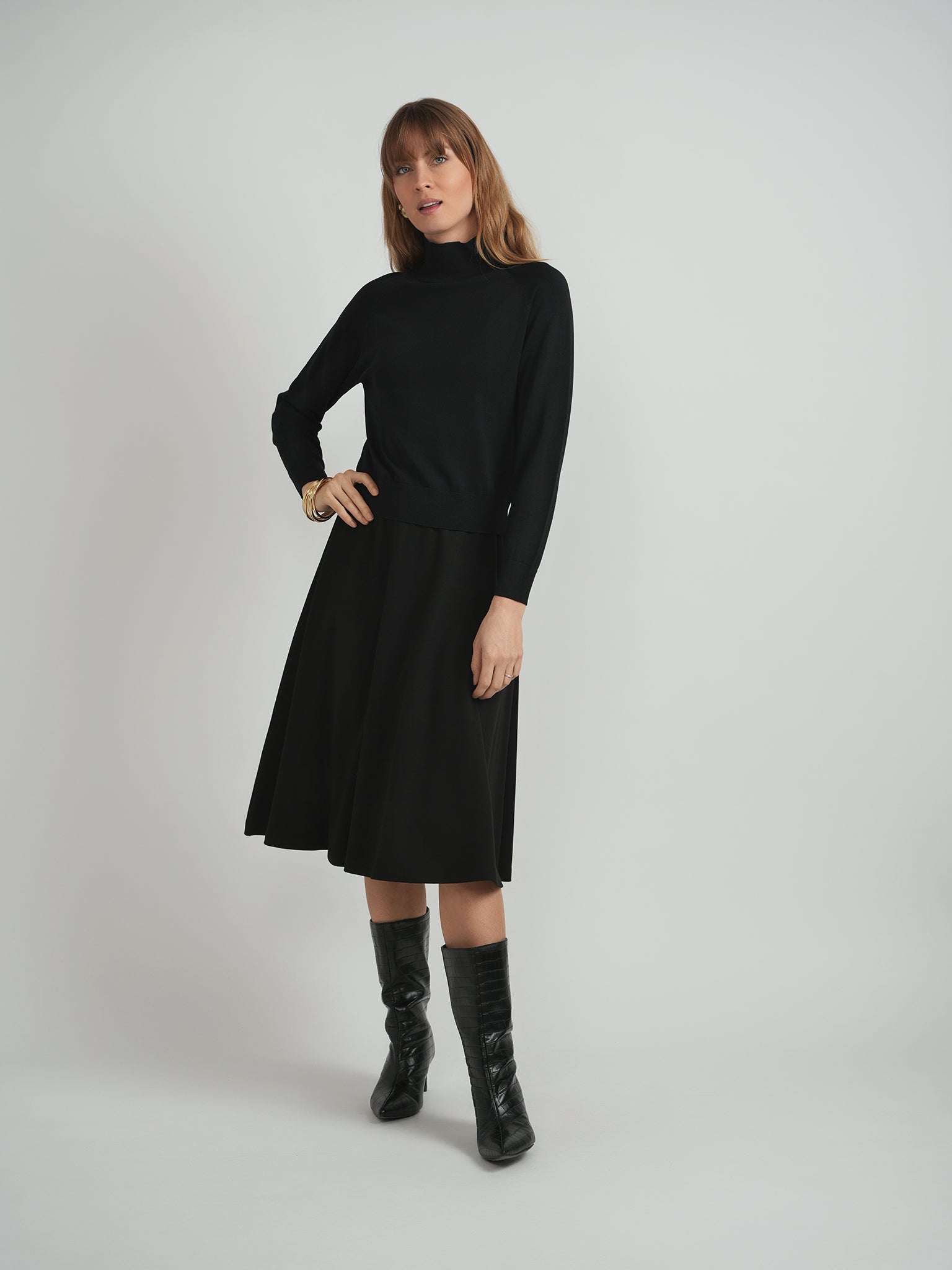 Raglan Sleeves Mock Neck Sweater in by Vivid