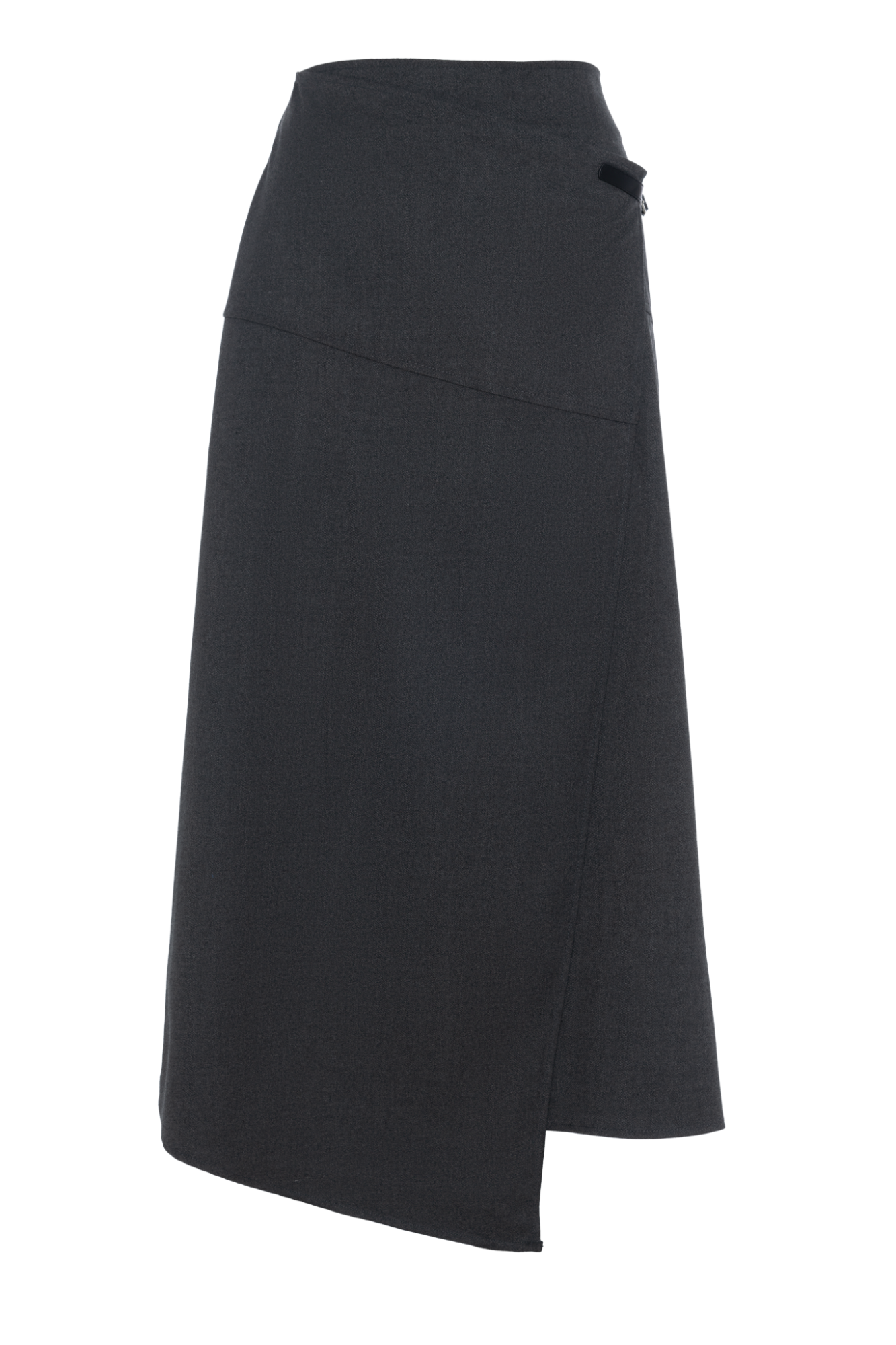 Wool Wrap Skirt in Charcoal by Club Malibu