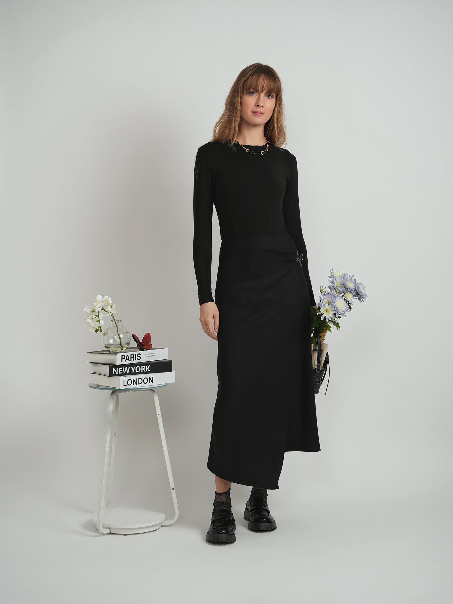 Wool Wrap Skirt in by Club Malibu